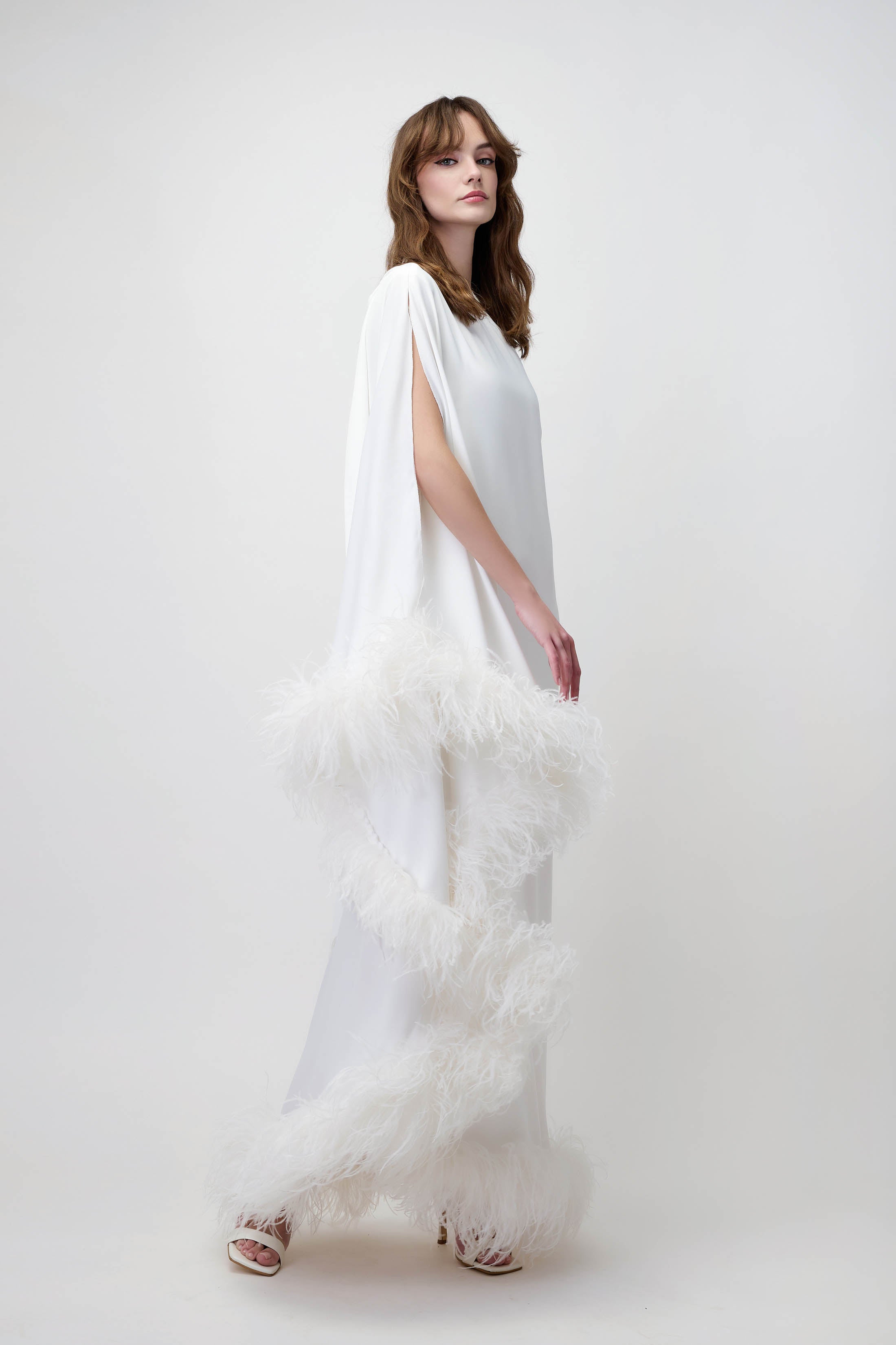 Maxi Dress in White Crepe