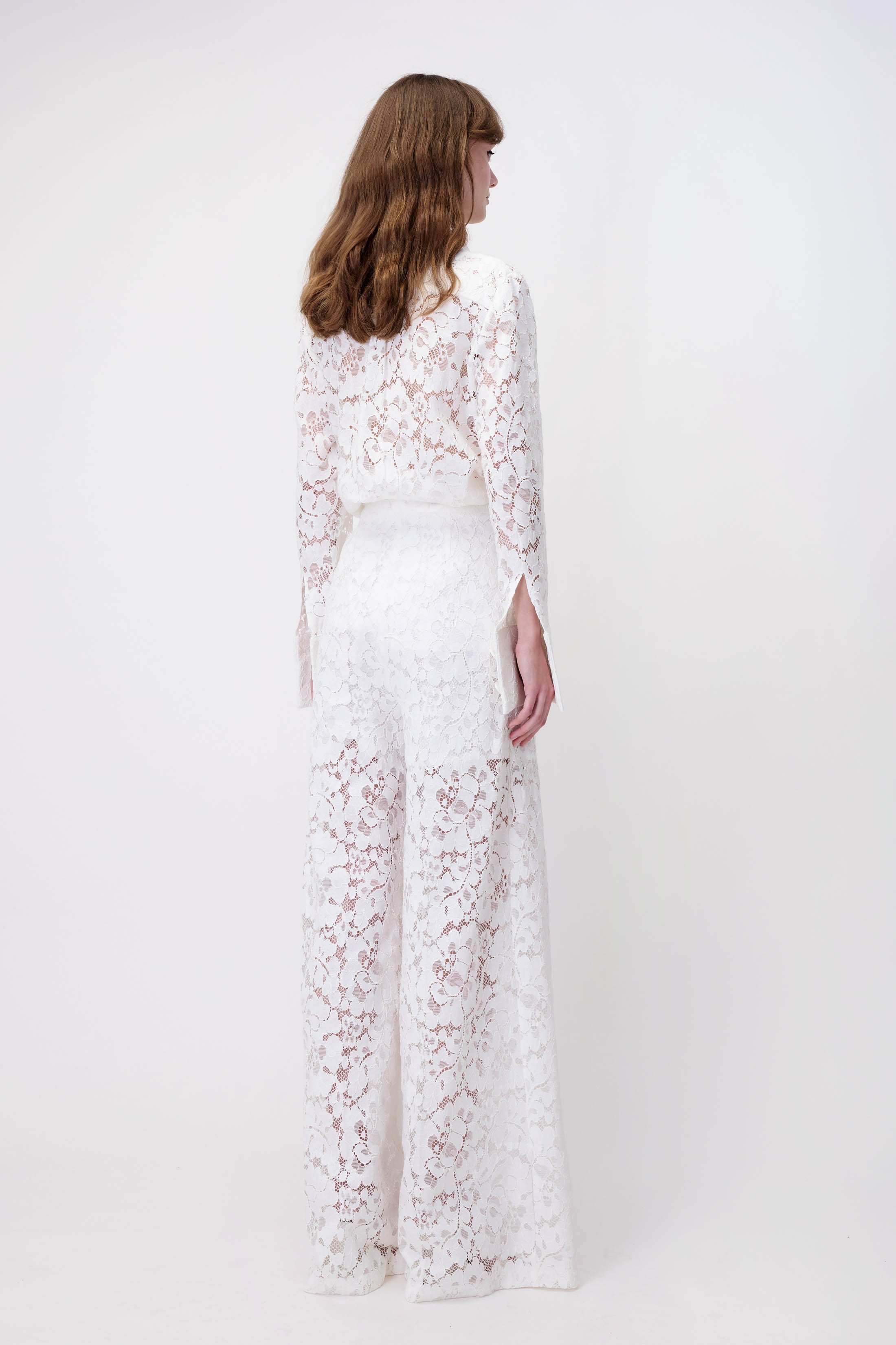Lace Trousers in White