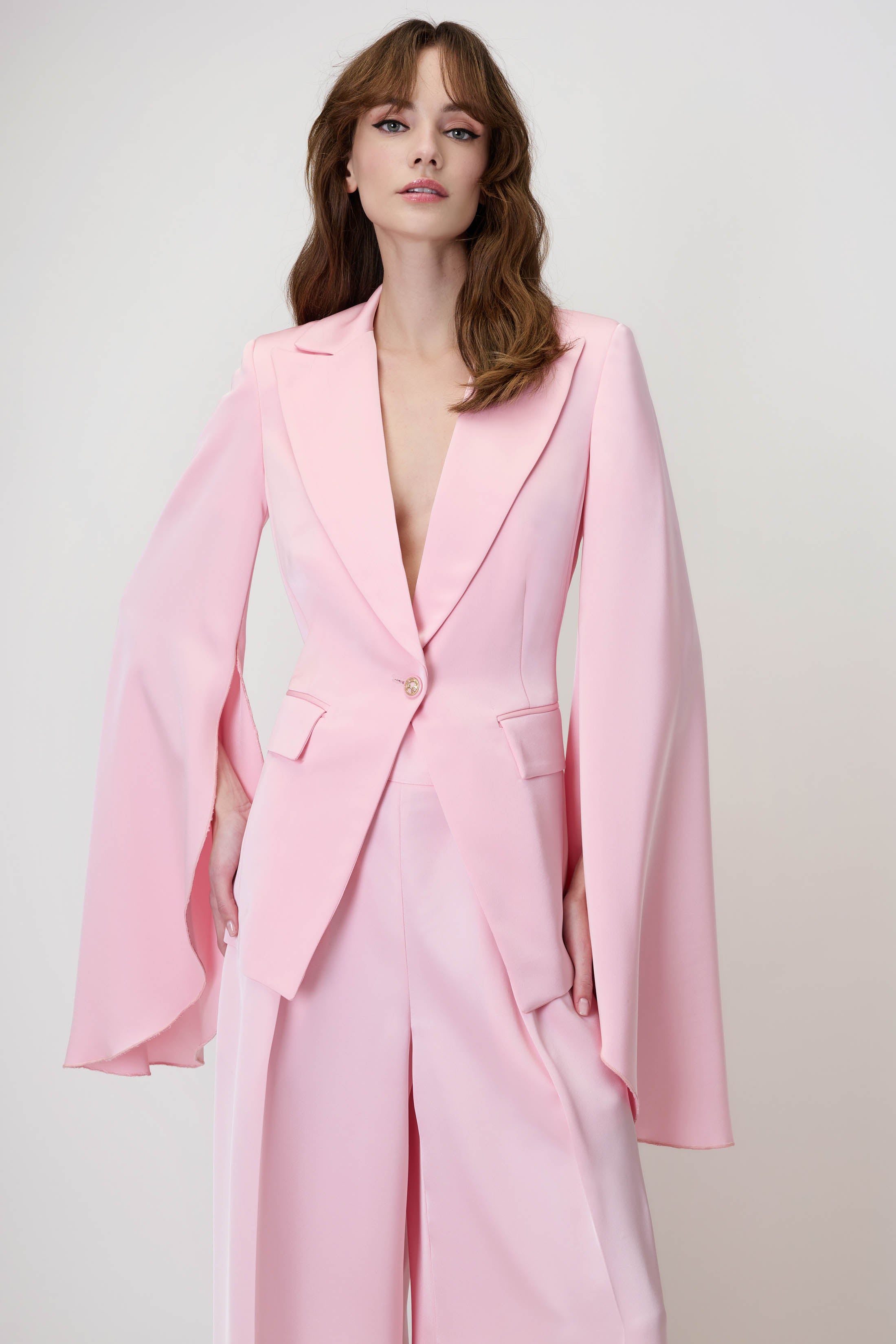 Blazer & Trousers Set in Baby Pink