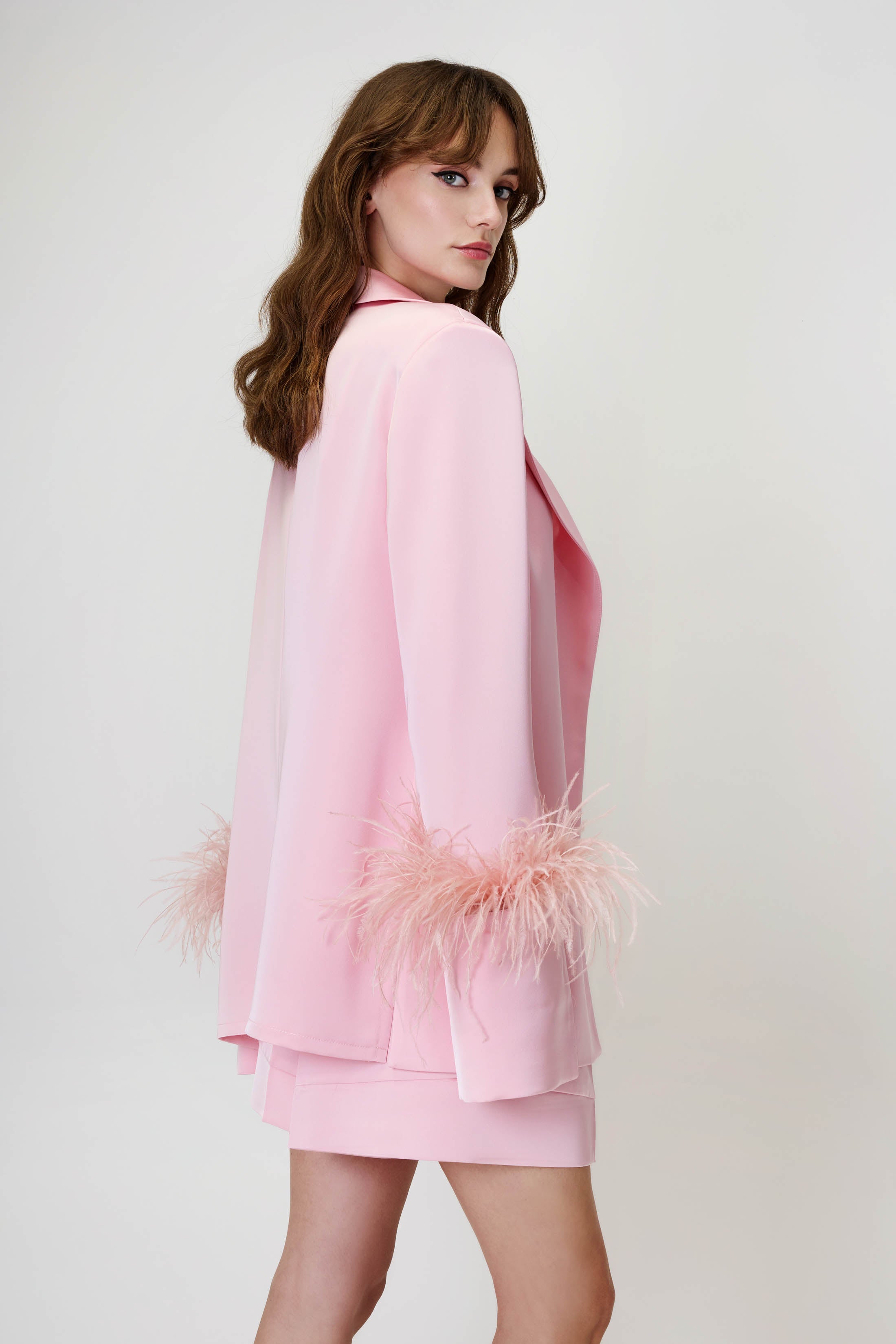 Blazer & Shorts Set in Baby Pink