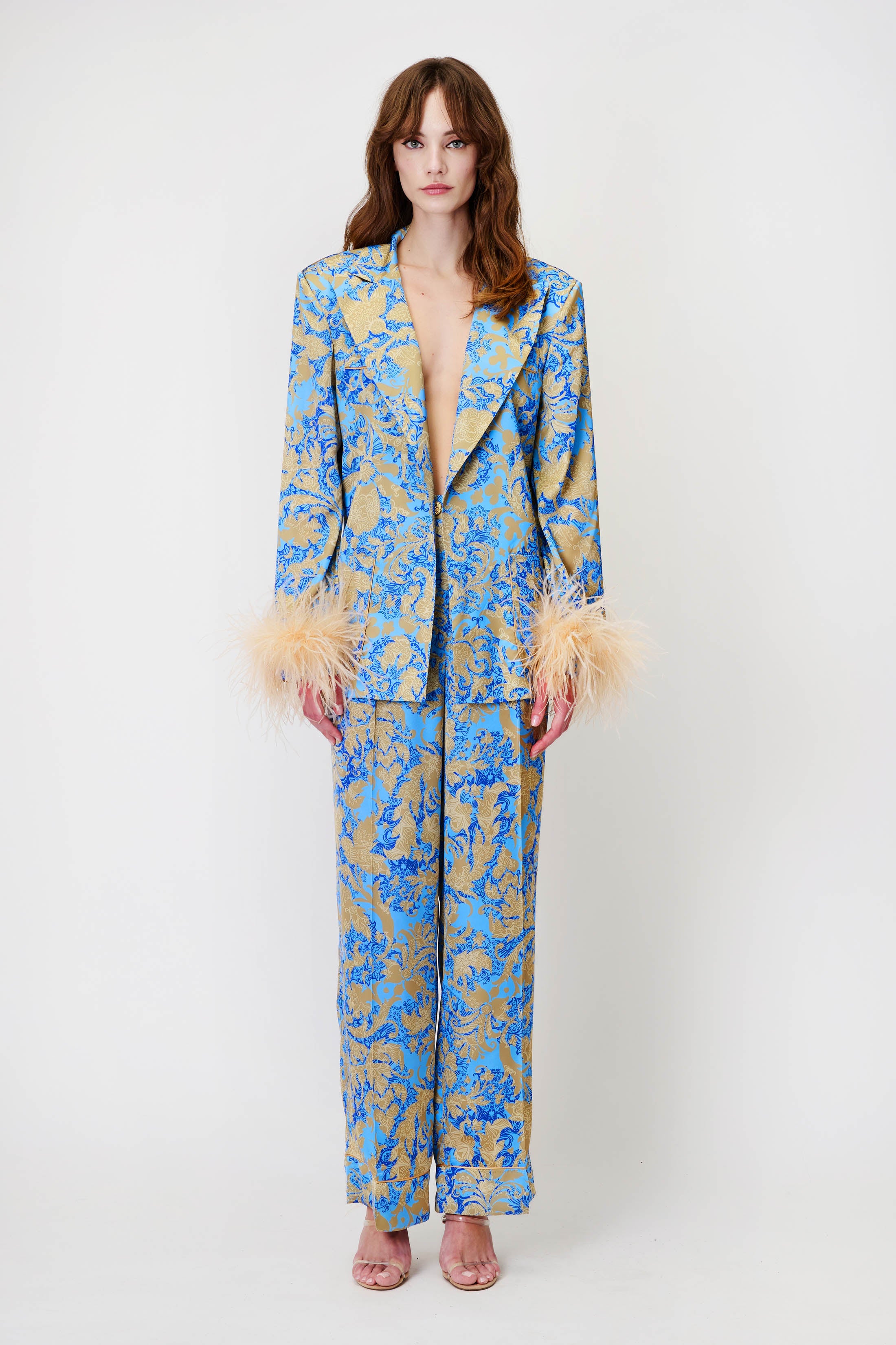Blazer & Trousers Set in Blue Print