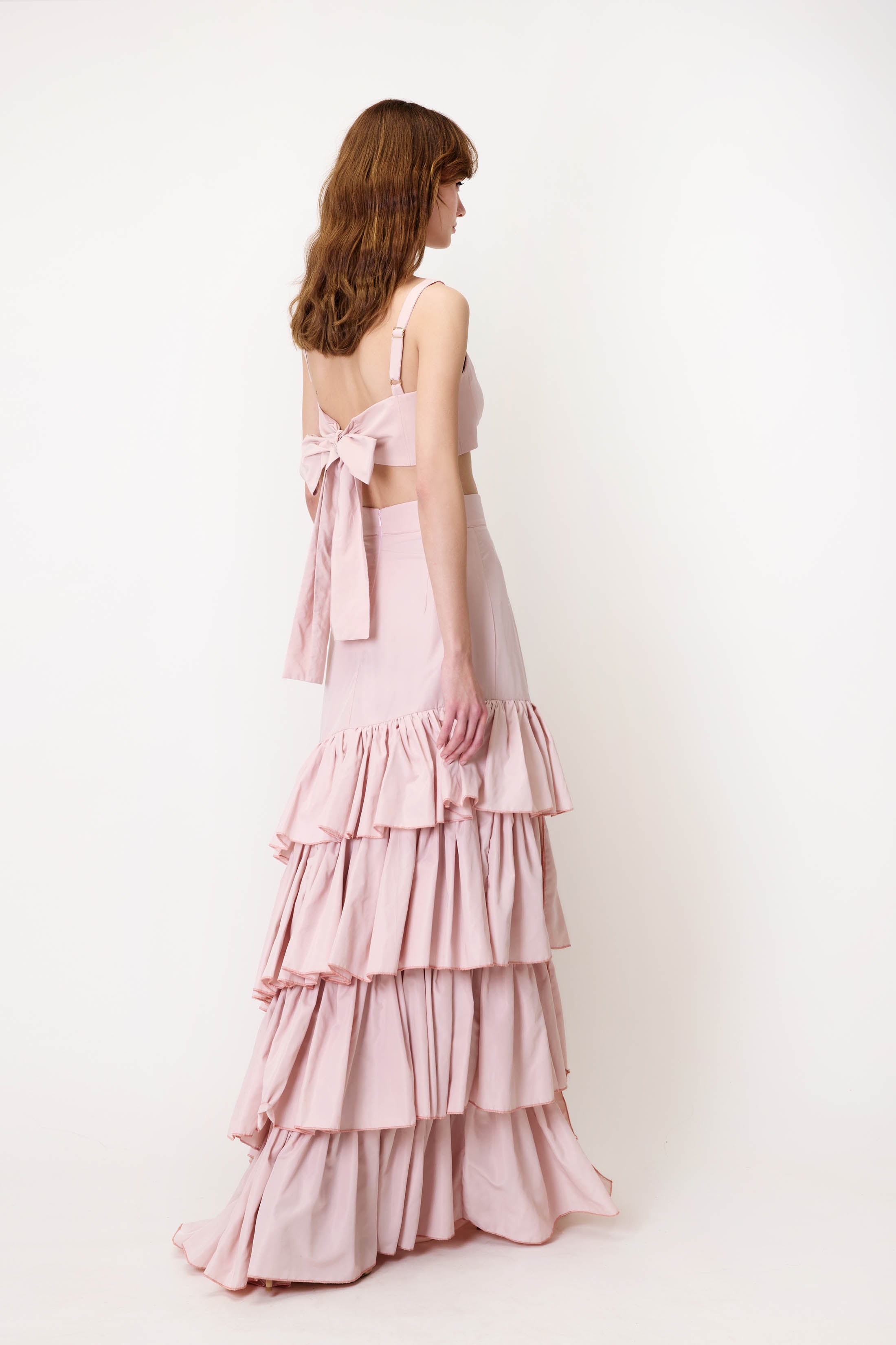Top & Skirt Set in Taffeta Pink