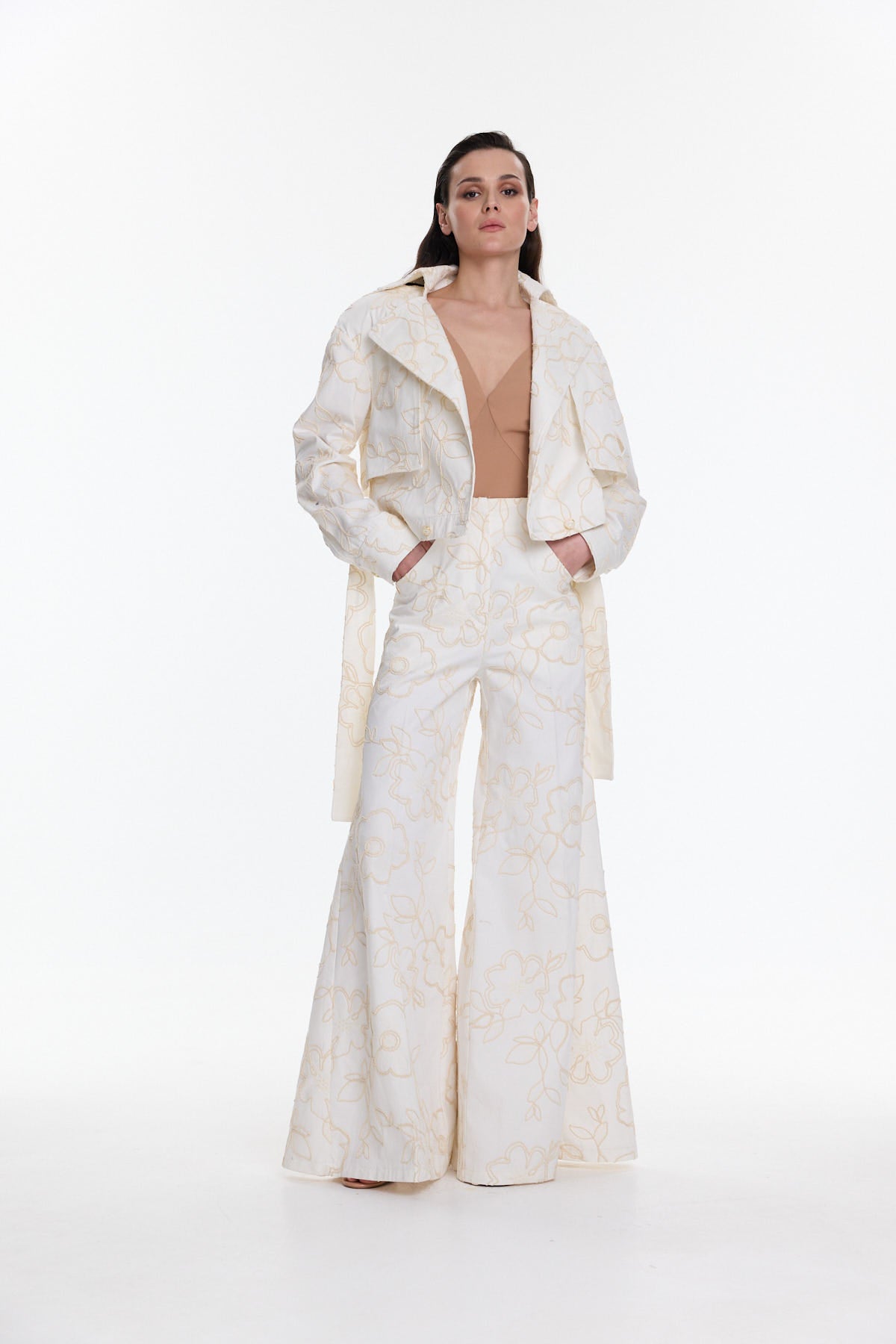 Trousers with embroidery MILENA