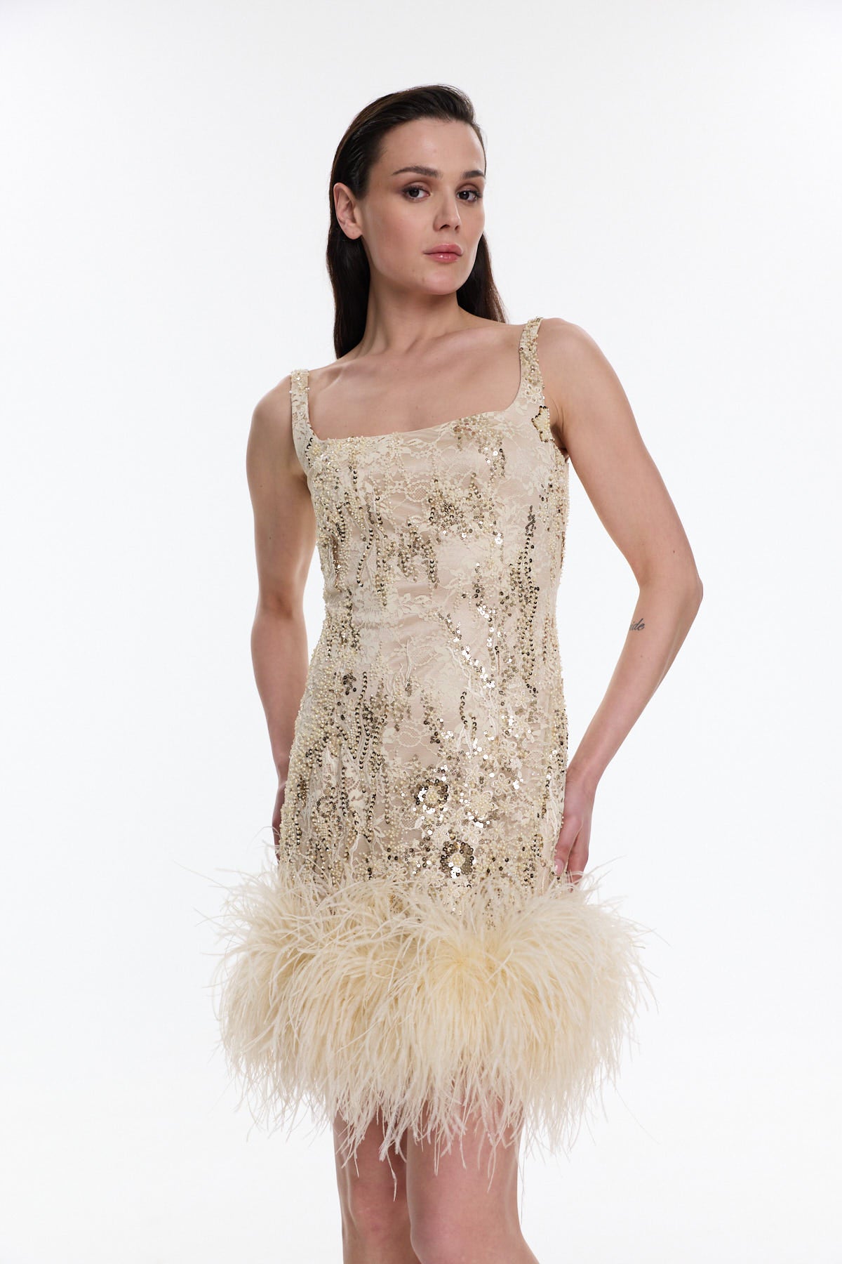 GALATEA FEATHER DRESS