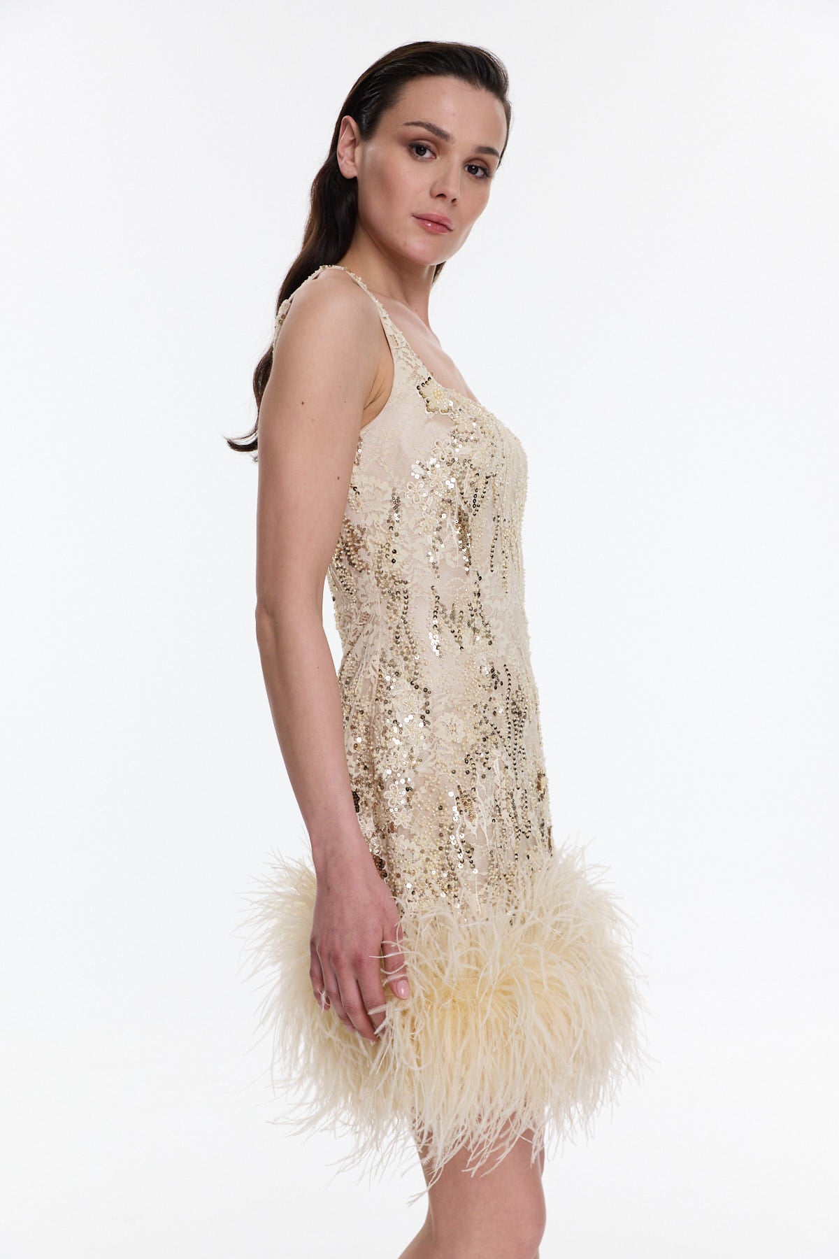 GALATEA FEATHER DRESS