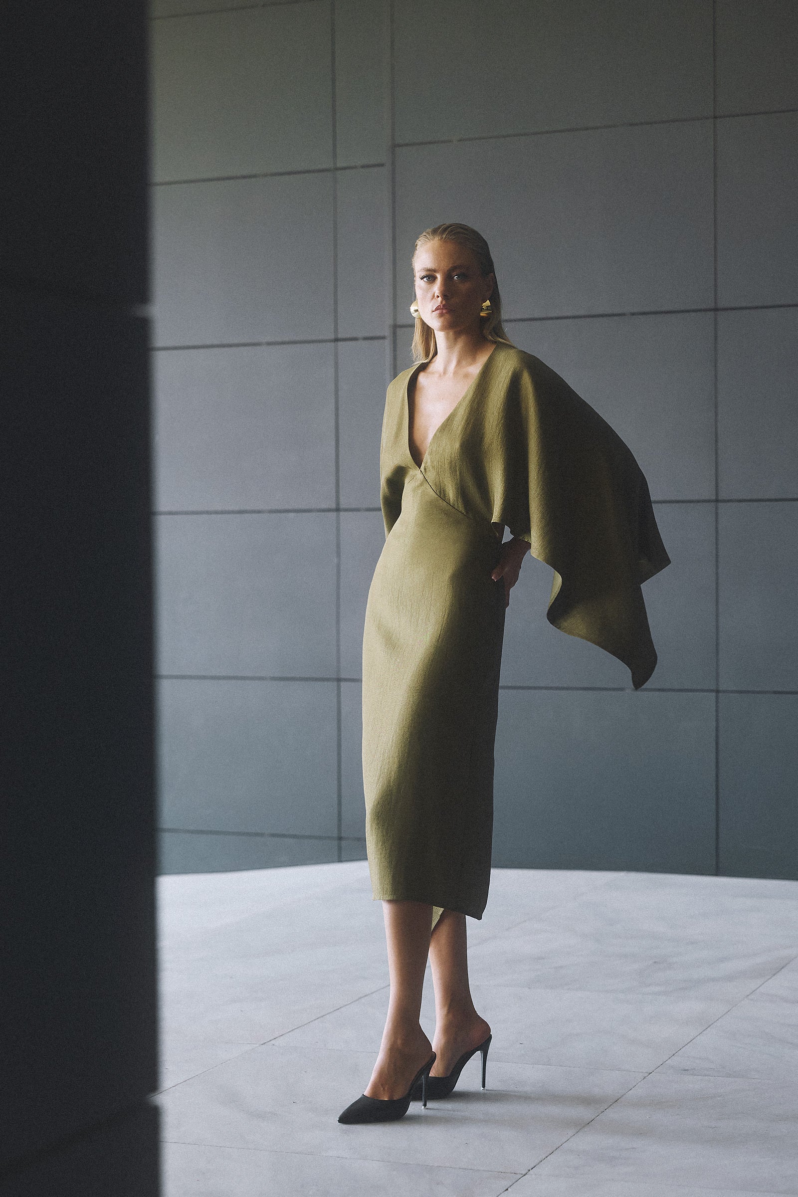 ATHENA LINEN & WOOL DRESS
