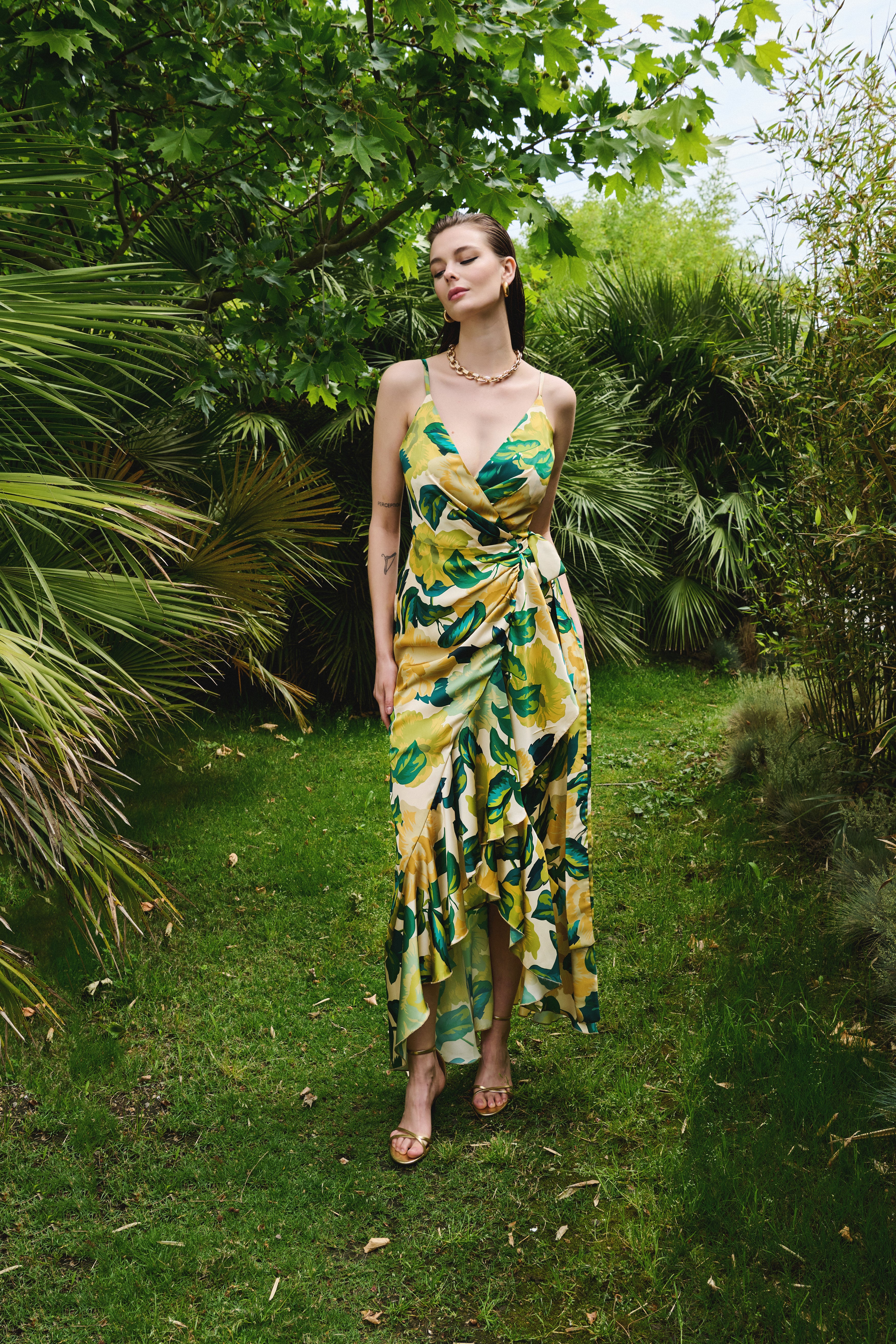 Floral Elegance Wrap Dress