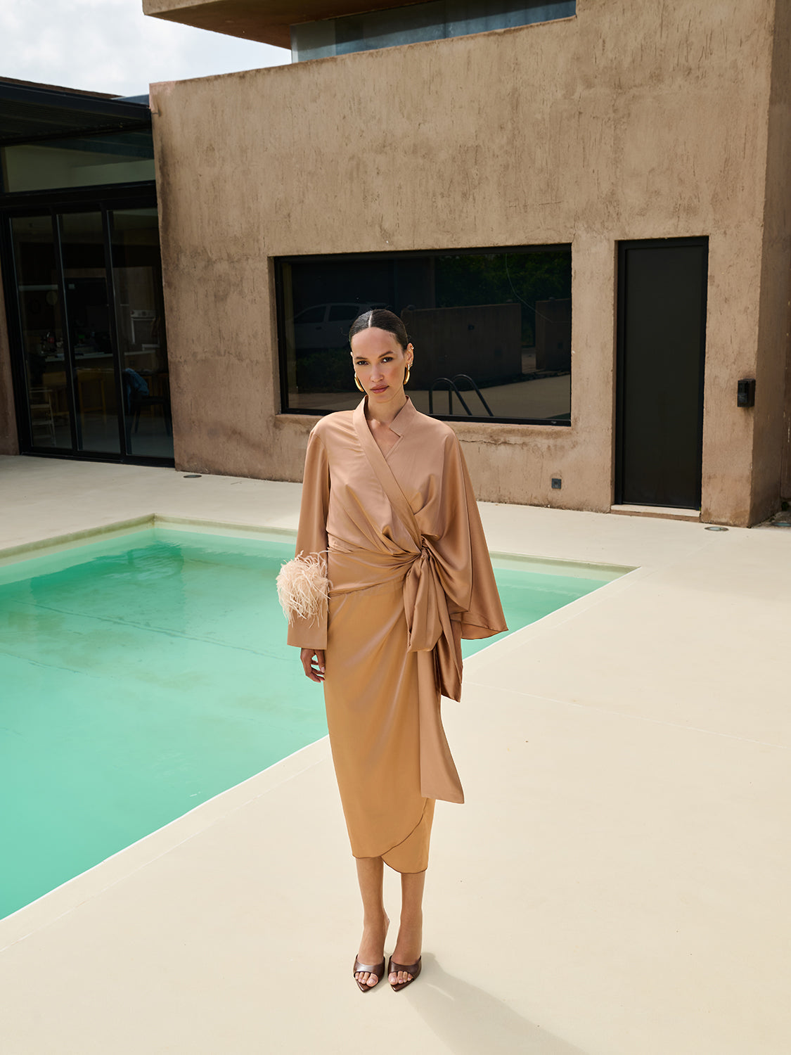 WRAP SATIN DRESS GENNY