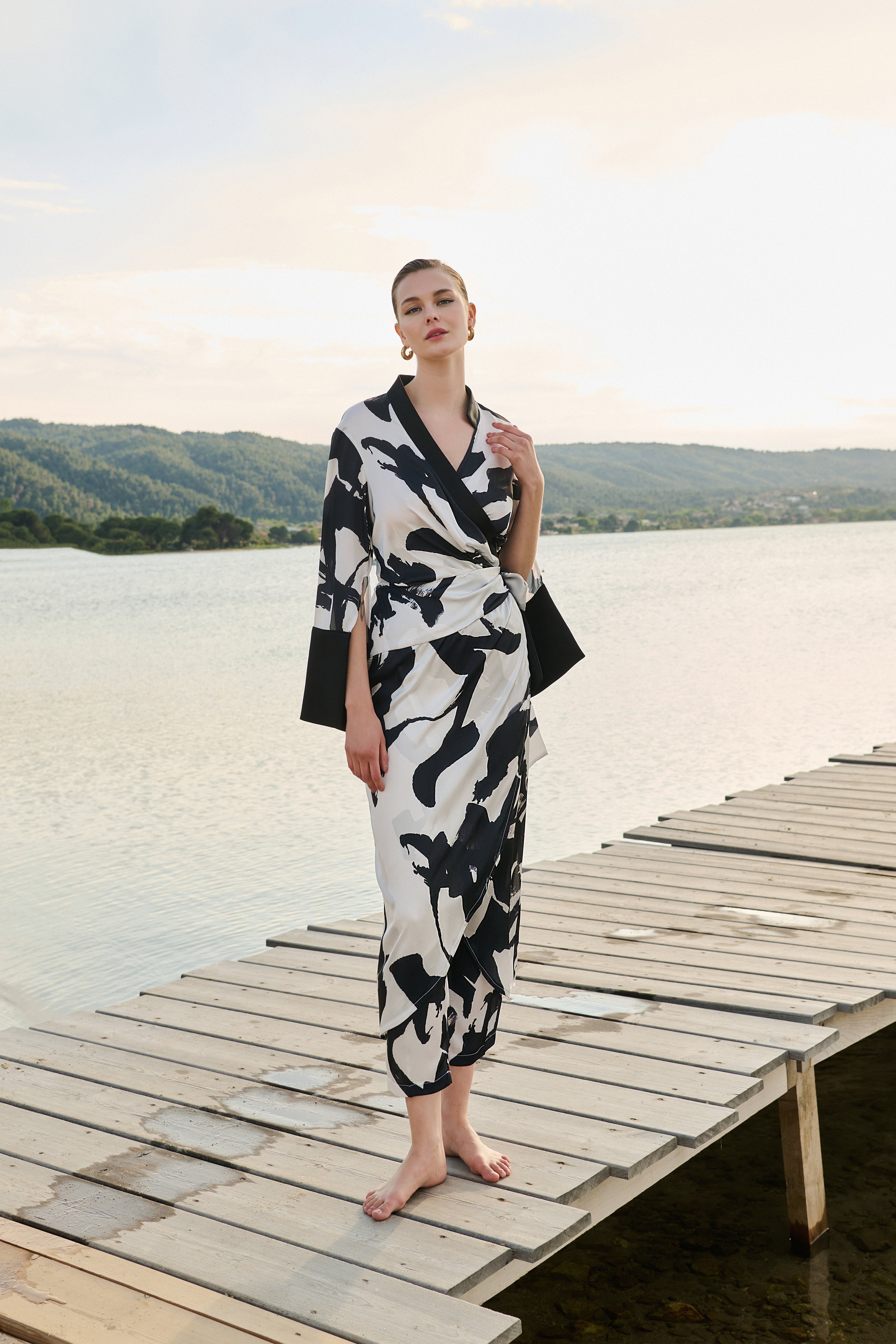 Shirt & Trousers Set in B&W