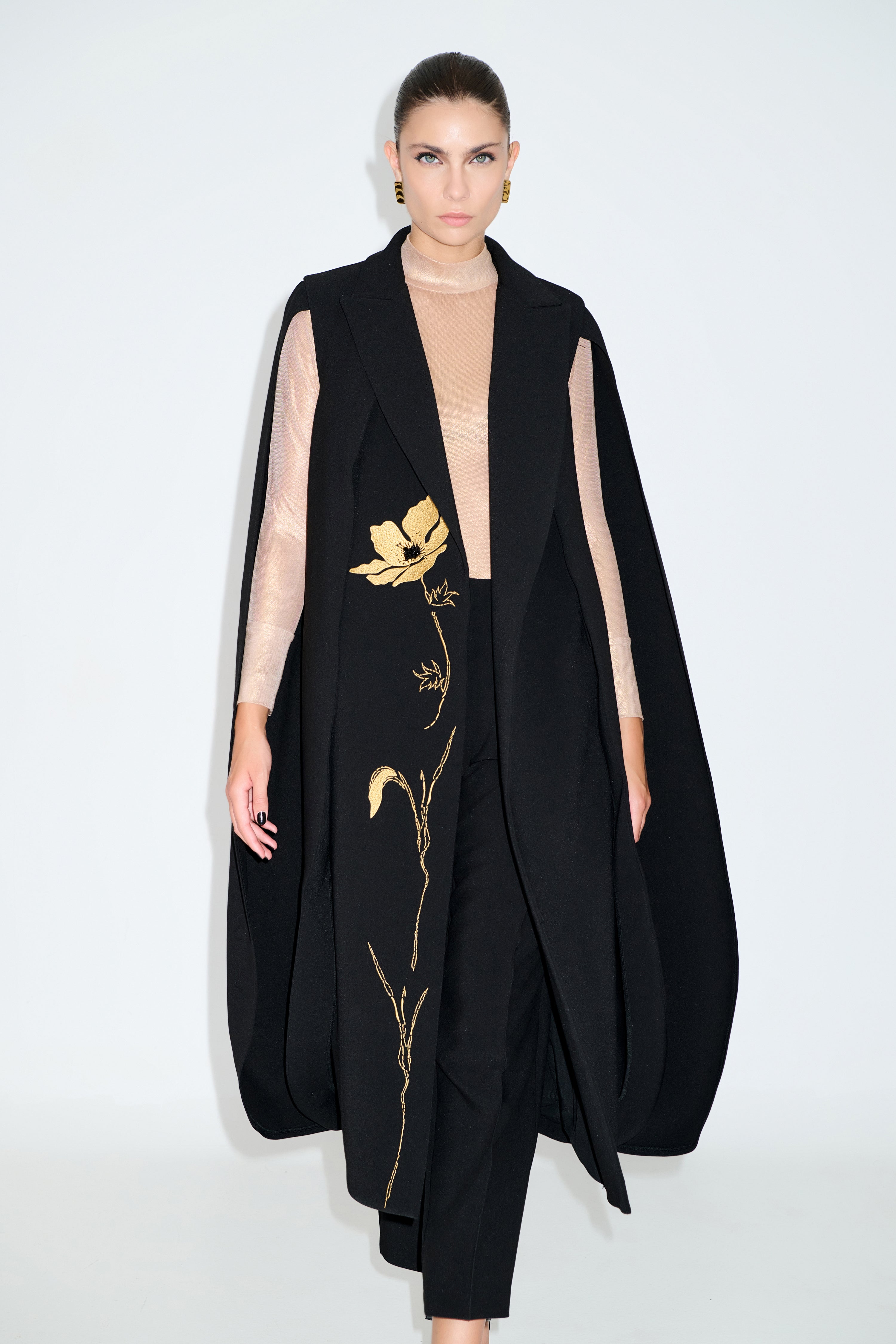 Cape with embroidery CELIA