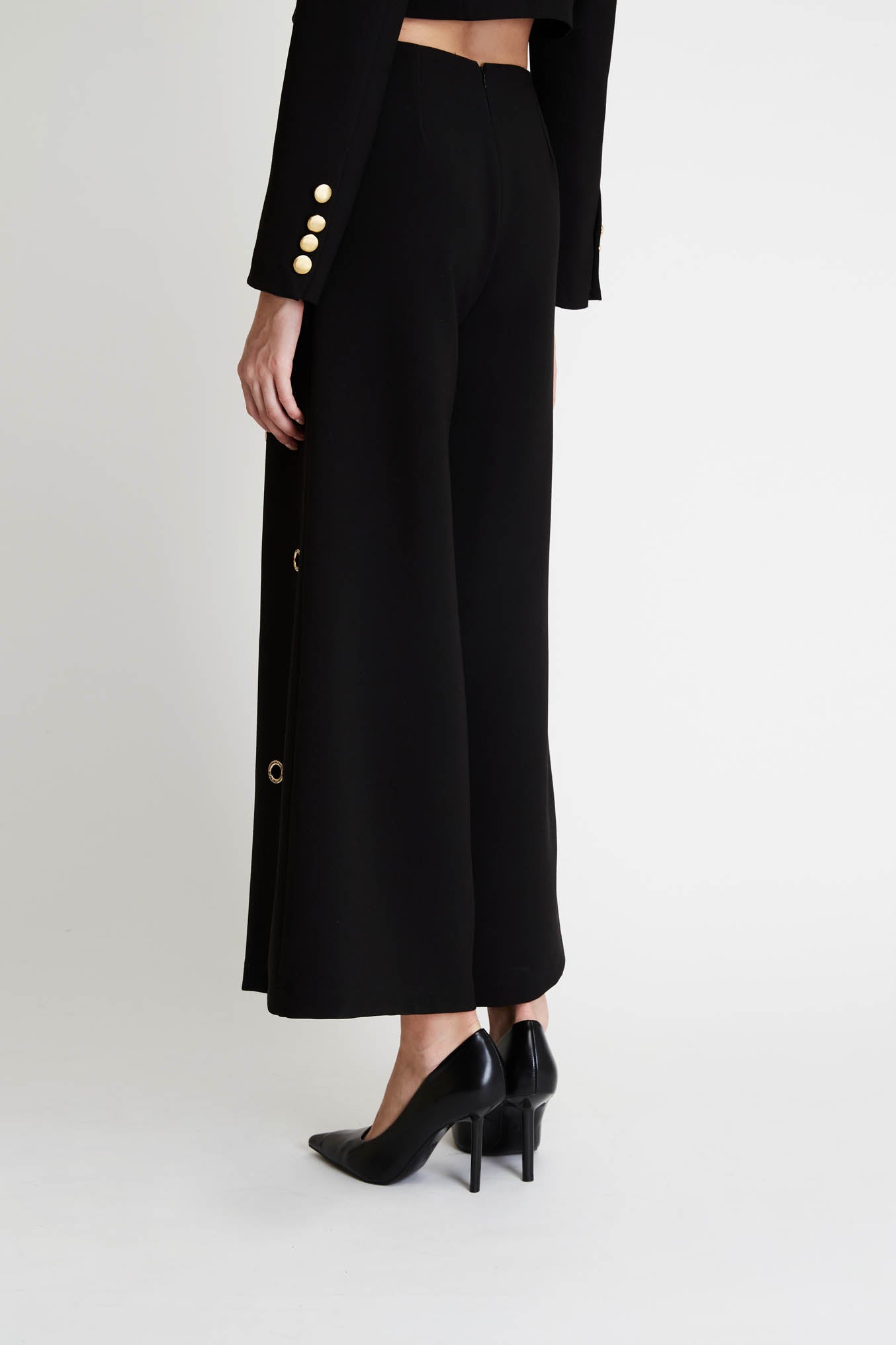 Trousers with Rings in Black