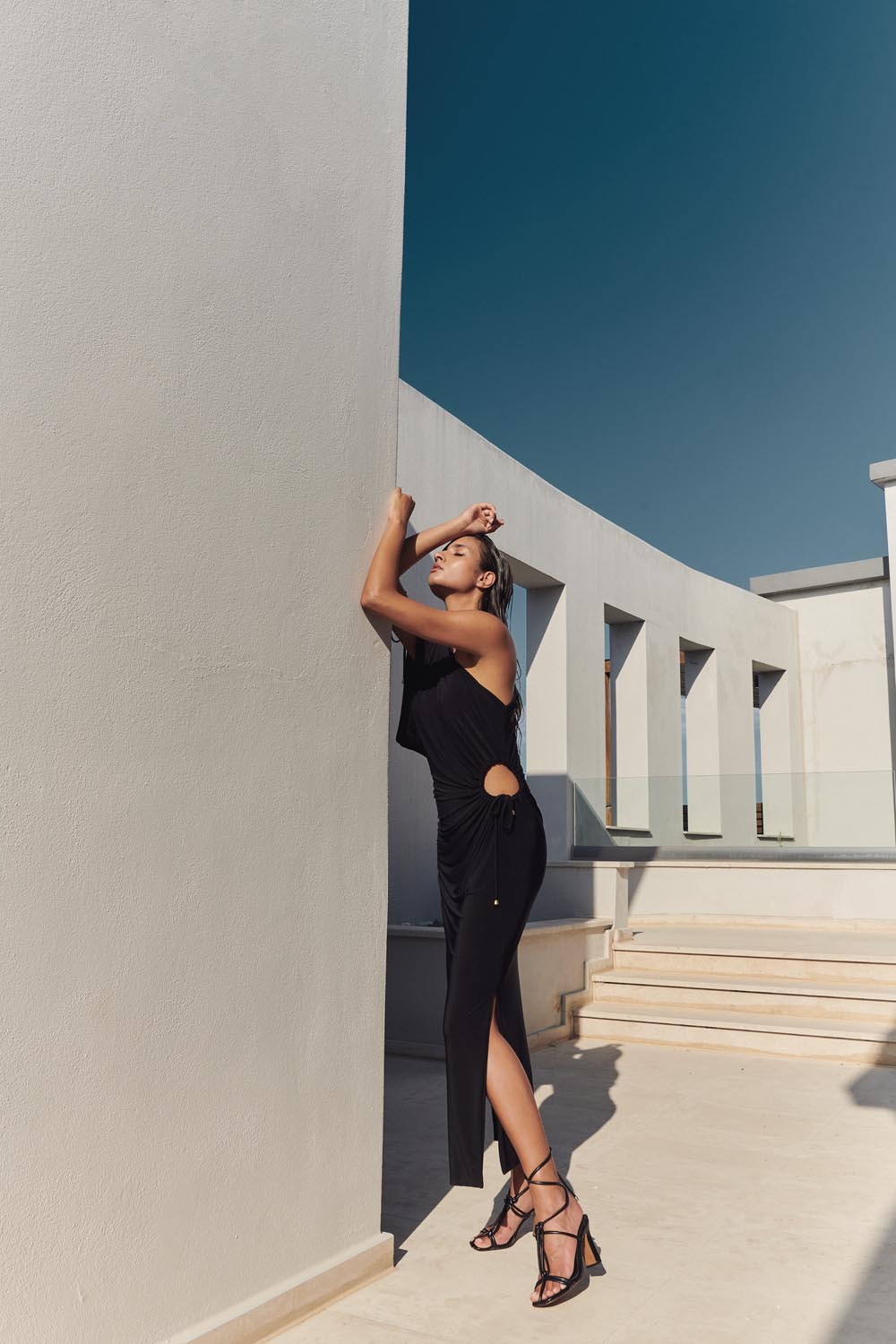 One Shoulder Dress in Jersey