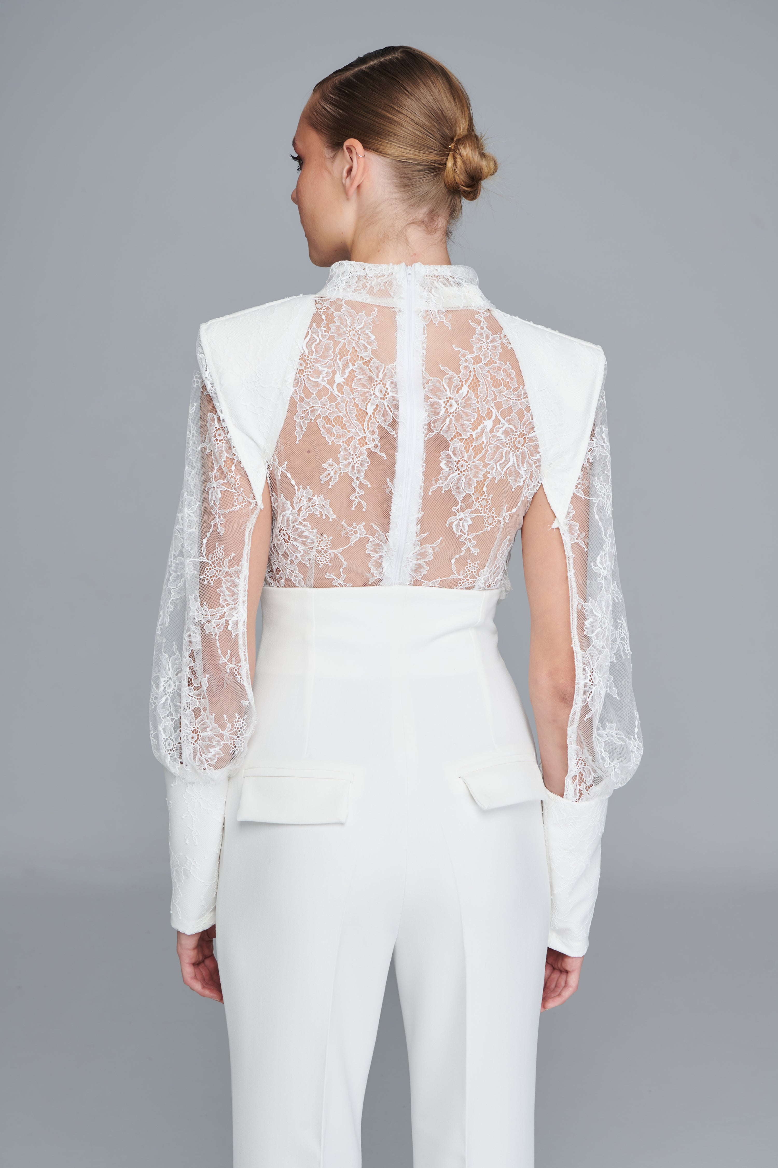 All-Over Lace Top in White