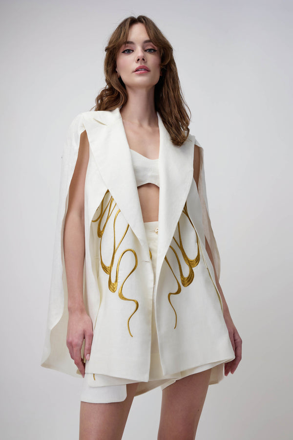 Jacket in Embroidered Linen