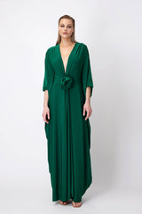 Ethereal Dress with Rose in Green
