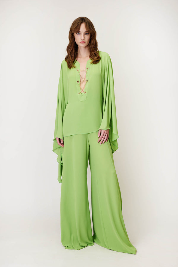Crepe Trousers in Lime