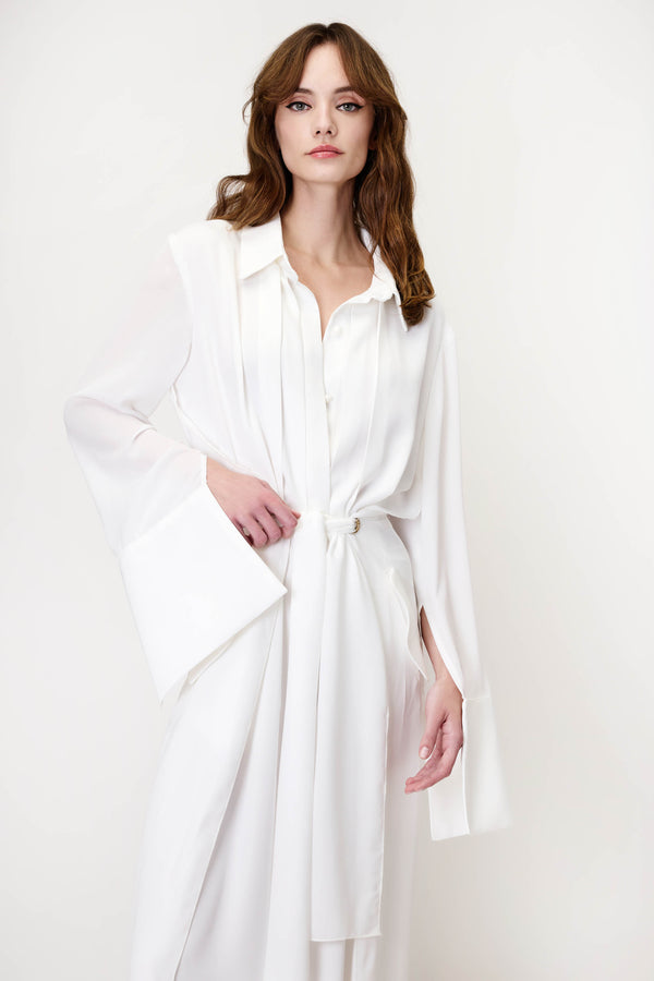 Shirt Jumpsuit in White