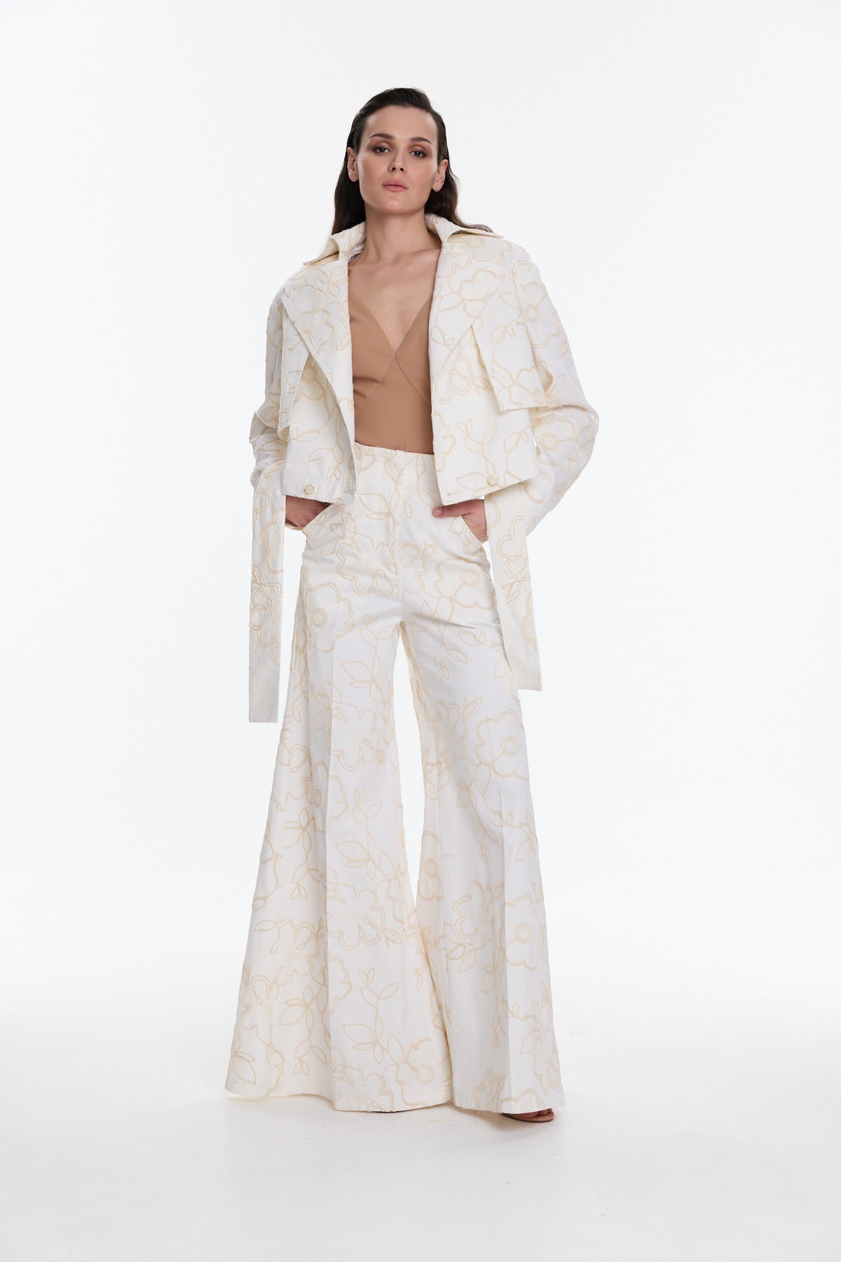 Trousers with embroidery MILENA