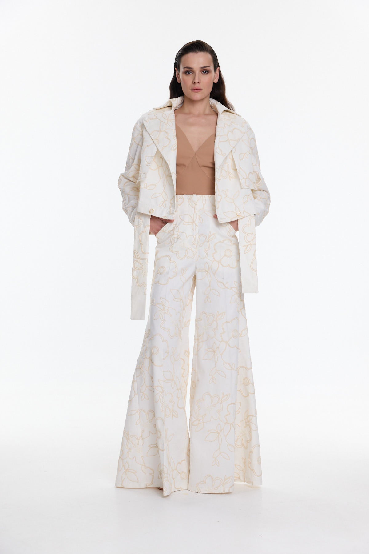 Trousers with embroidery MILENA