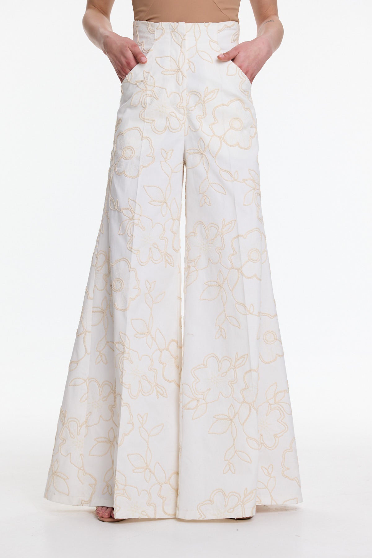Trousers with embroidery MILENA