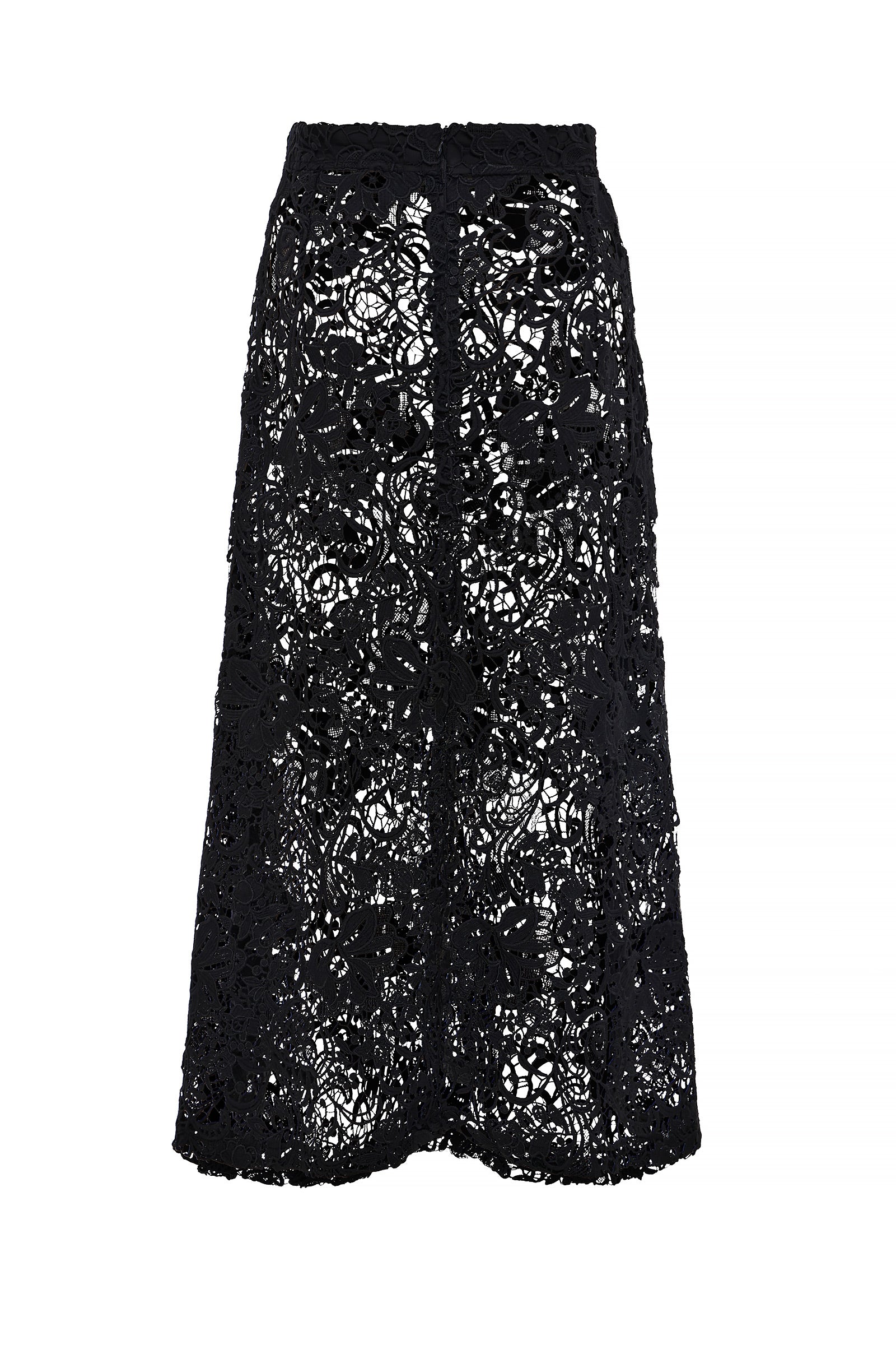BLACK GUIPURE LACE SKIRT