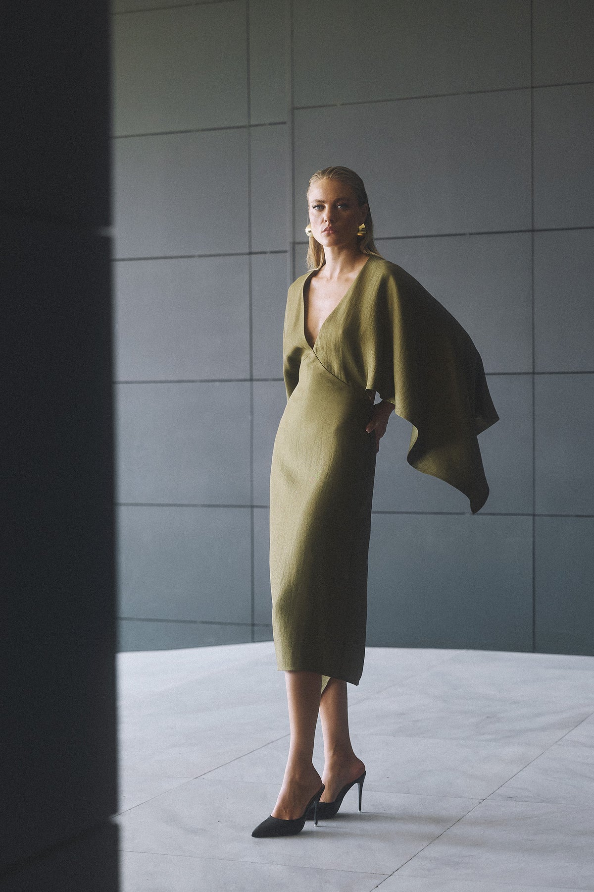 ATHENA LINEN & WOOL DRESS
