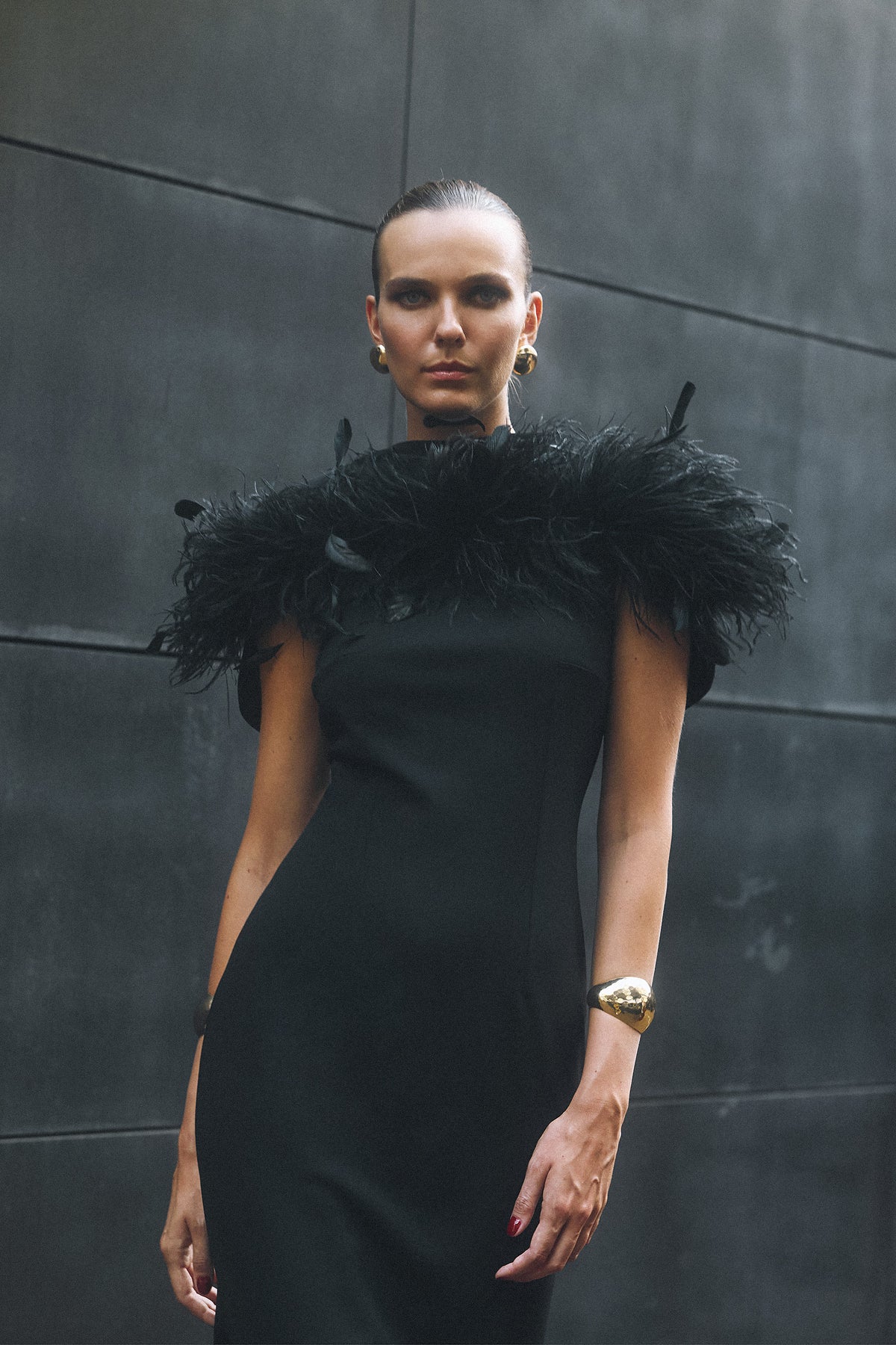 JACKY FEATHER DRESS