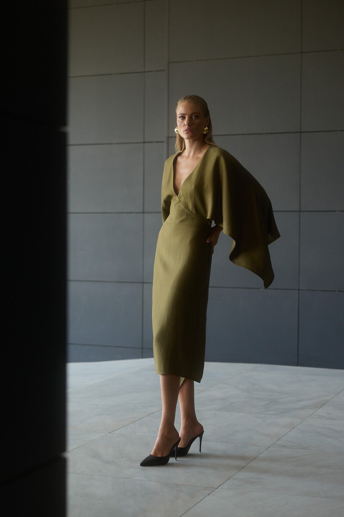 ATHENA LINEN & WOOL DRESS