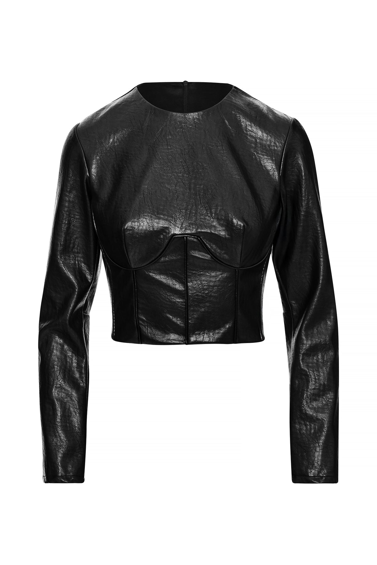 MIRA VEGAN LEATHER BLOUSE