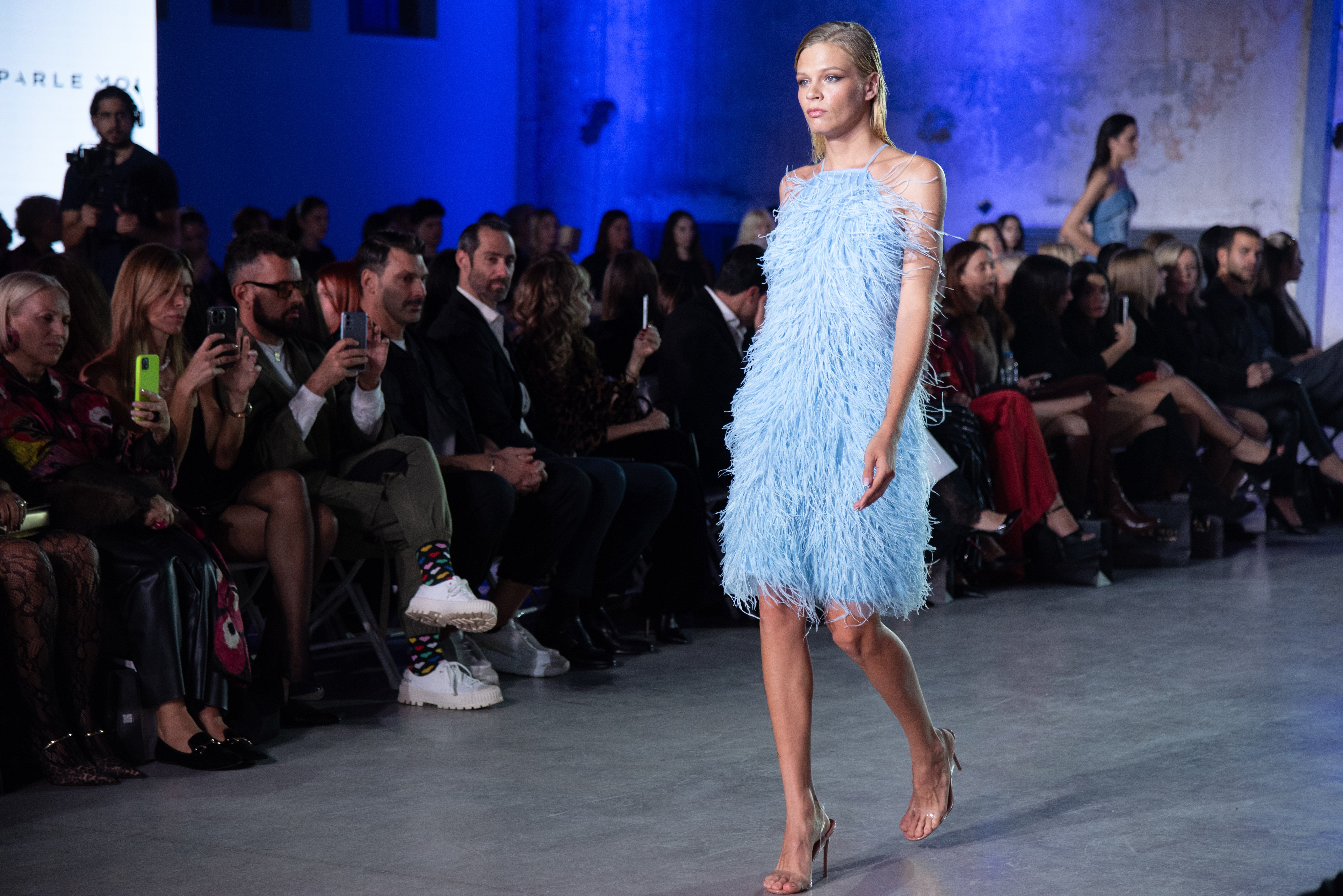 BLUE FEATHER DRESS