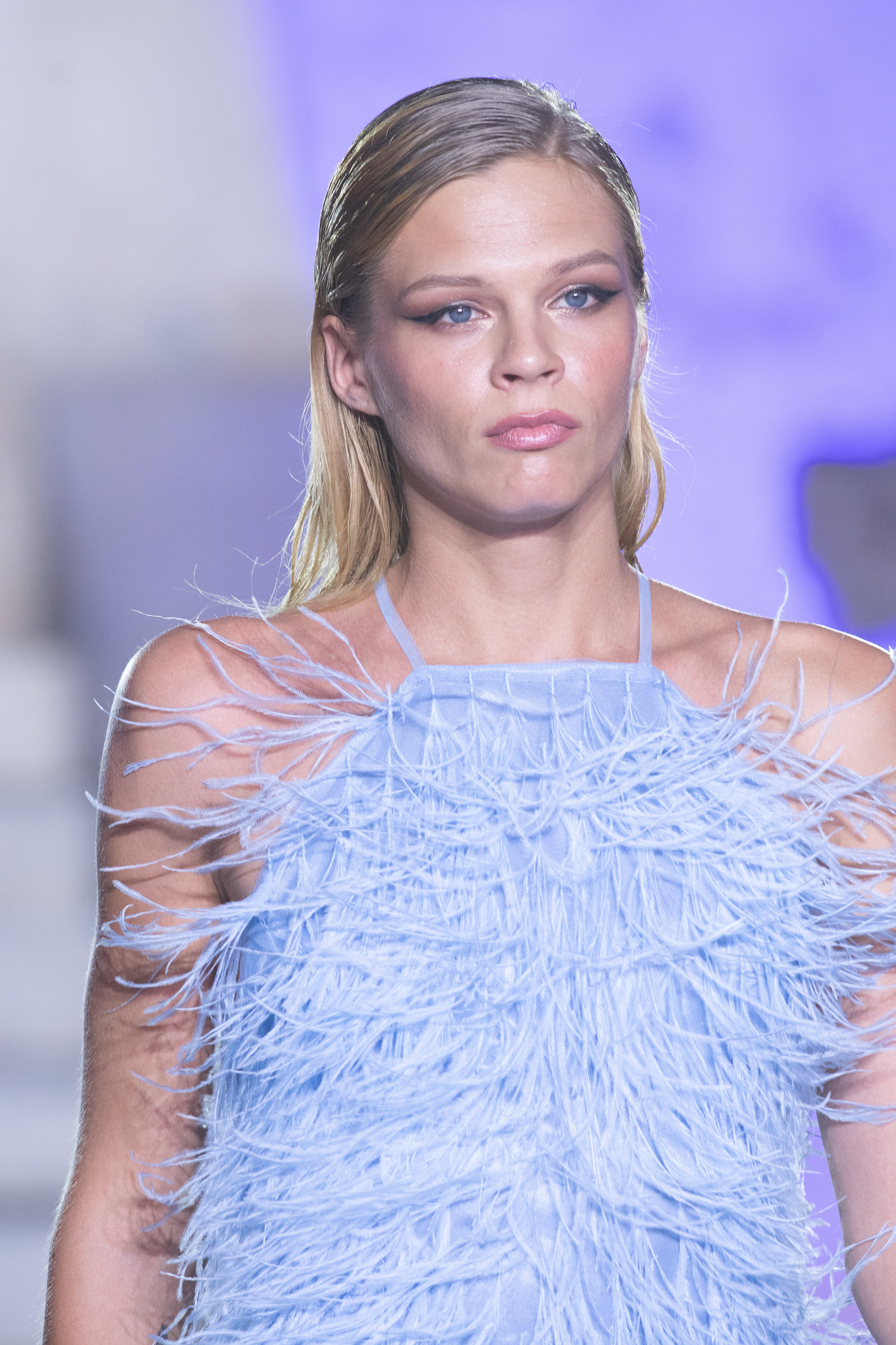 BLUE FEATHER DRESS