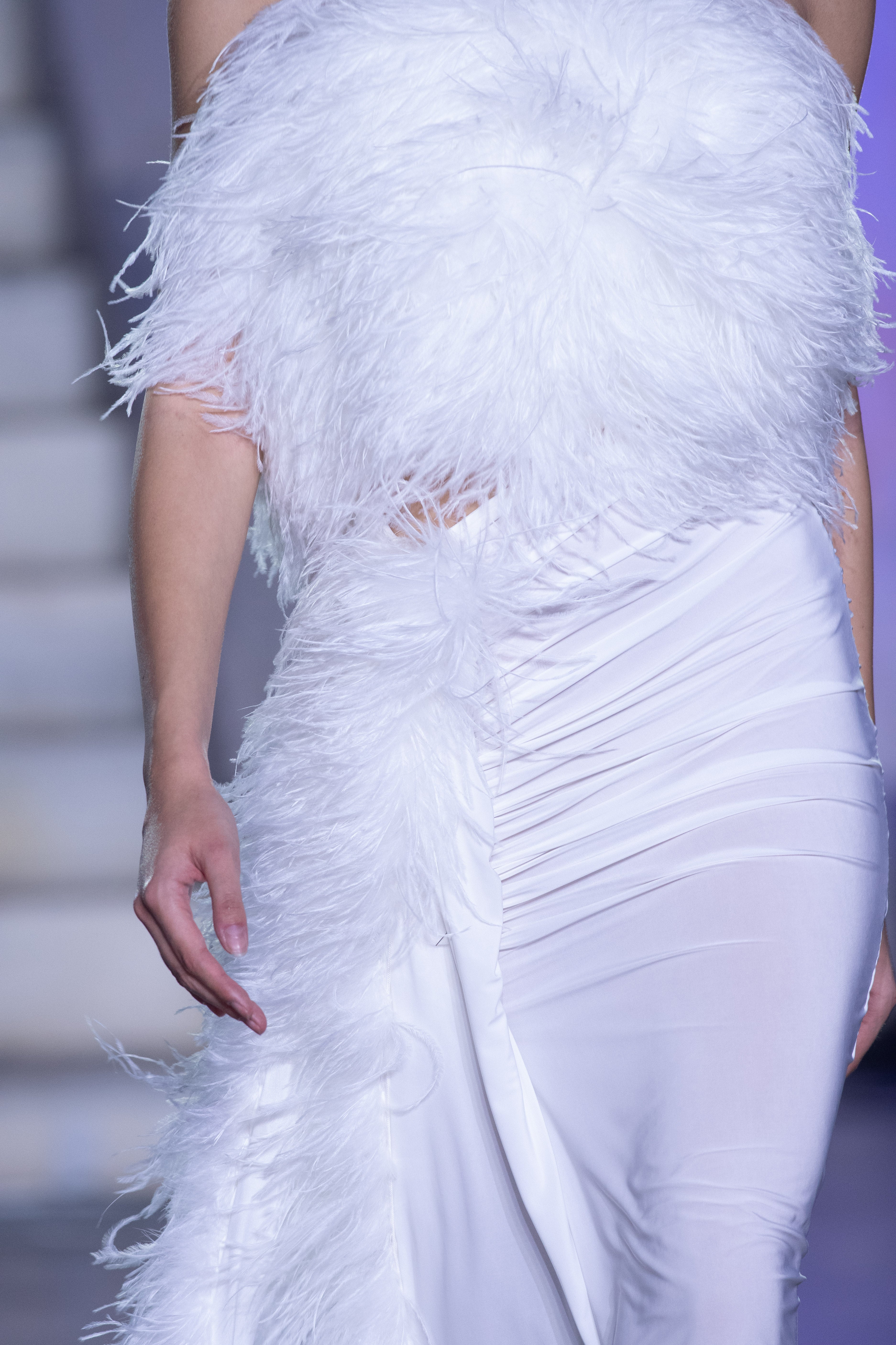 FEATHER JERSEY SKIRT