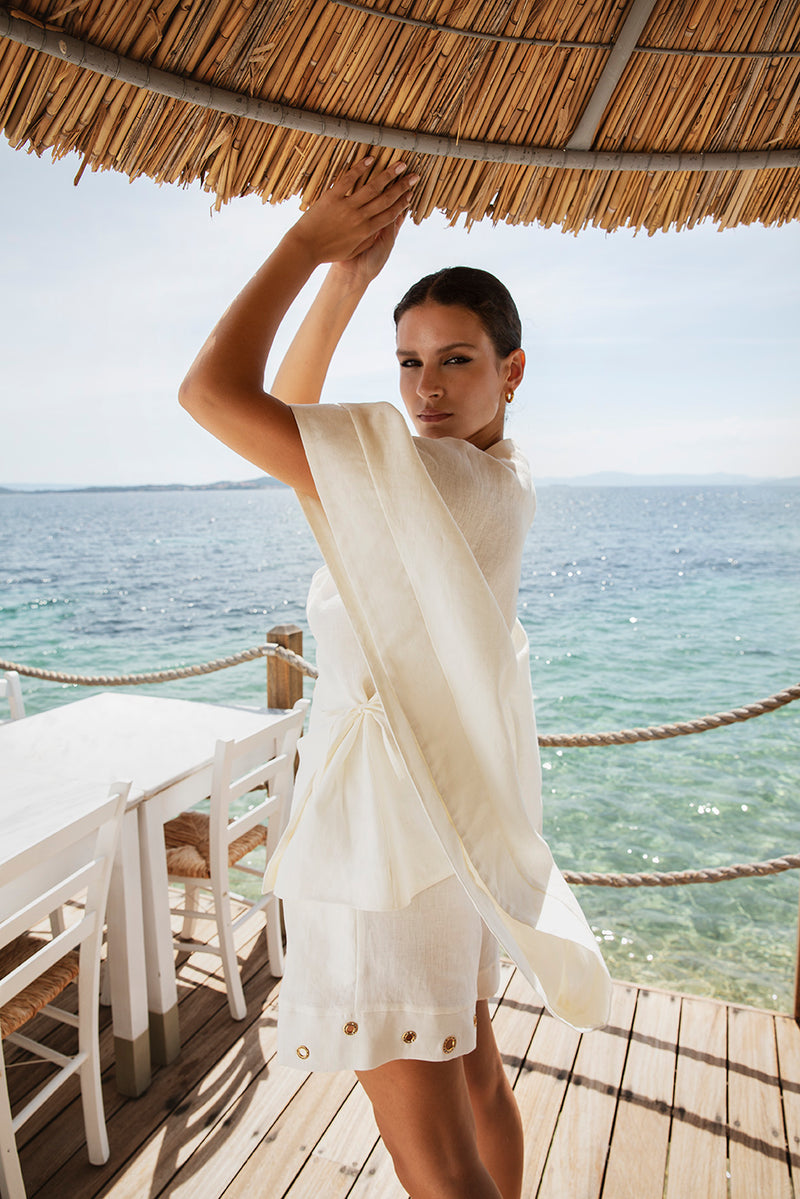 Kimono & Shorts Set in Linen