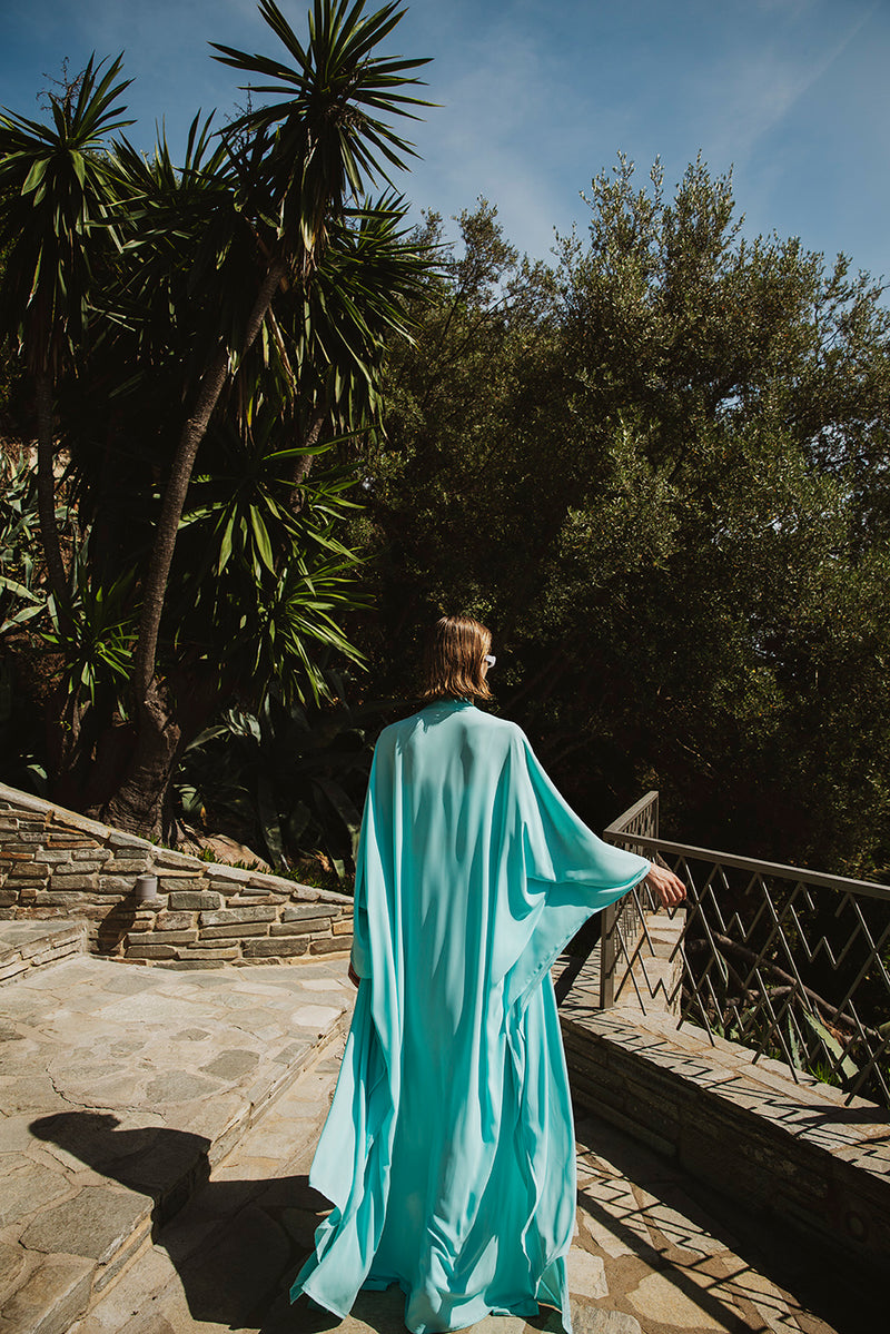 Oversized Kimono-Caftan in Turquoise