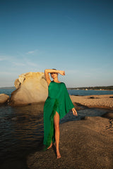 Jersey Dress with Feathers