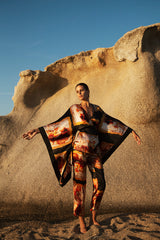 Kimono & Trousers Set in Silk