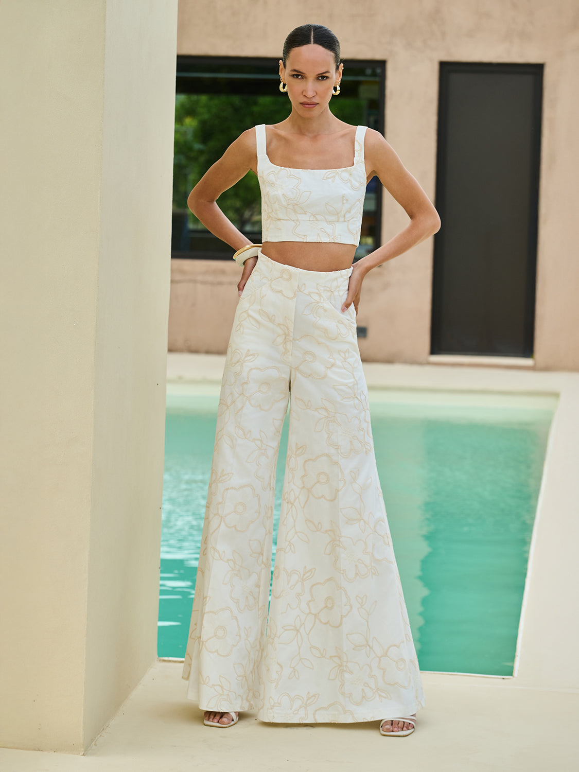 Trousers with embroidery MILENA
