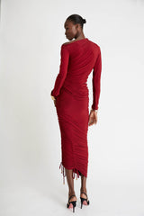 Jersey Adjustable Skirt in Dark Red