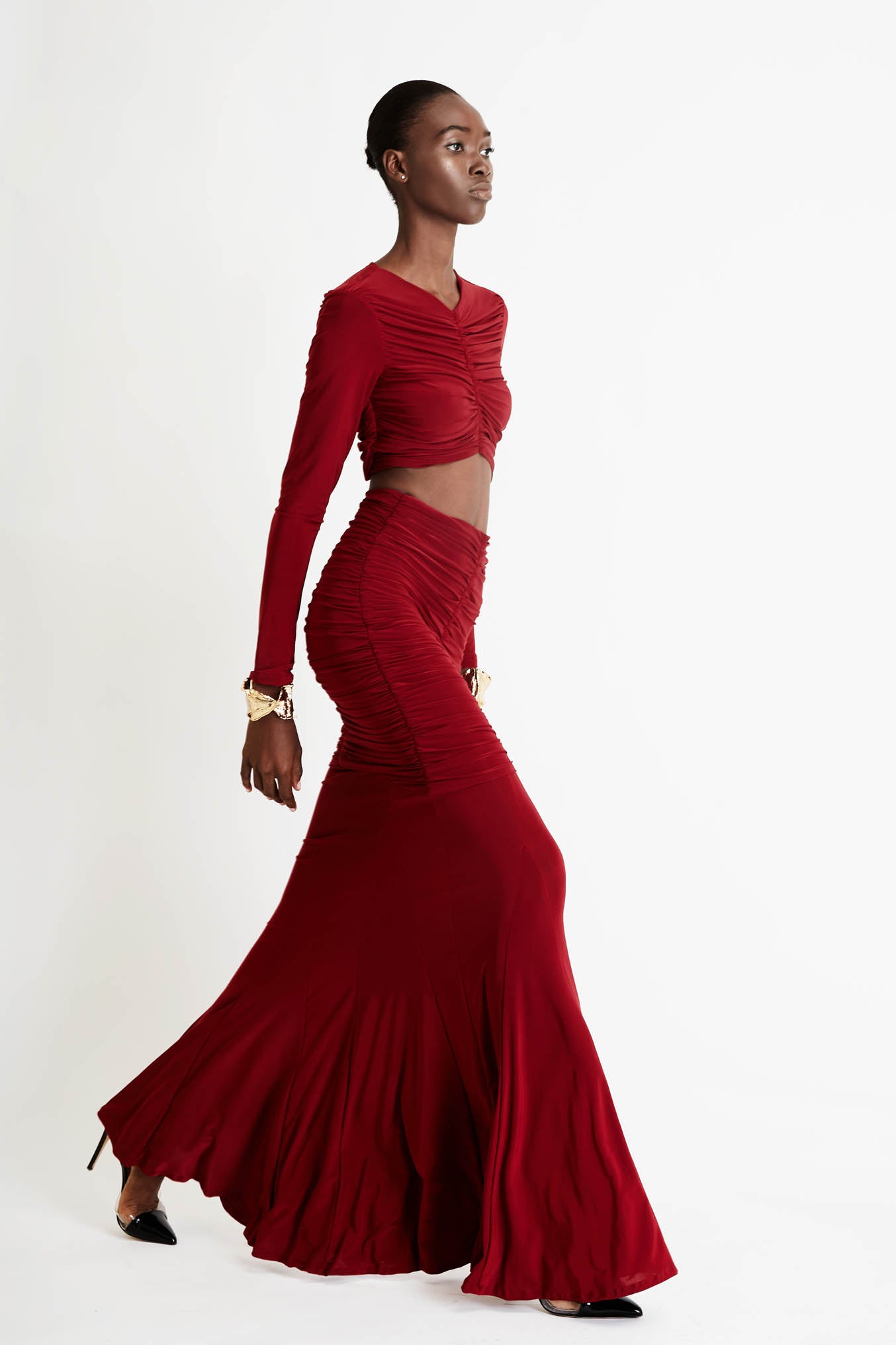 Set Top & Skirt with Folds