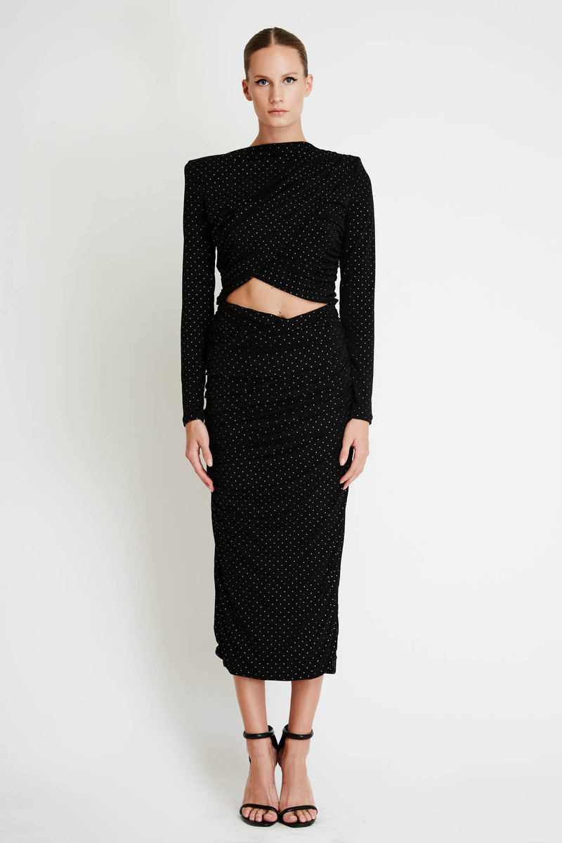 Set Top & Skirt with Gold Sequins
