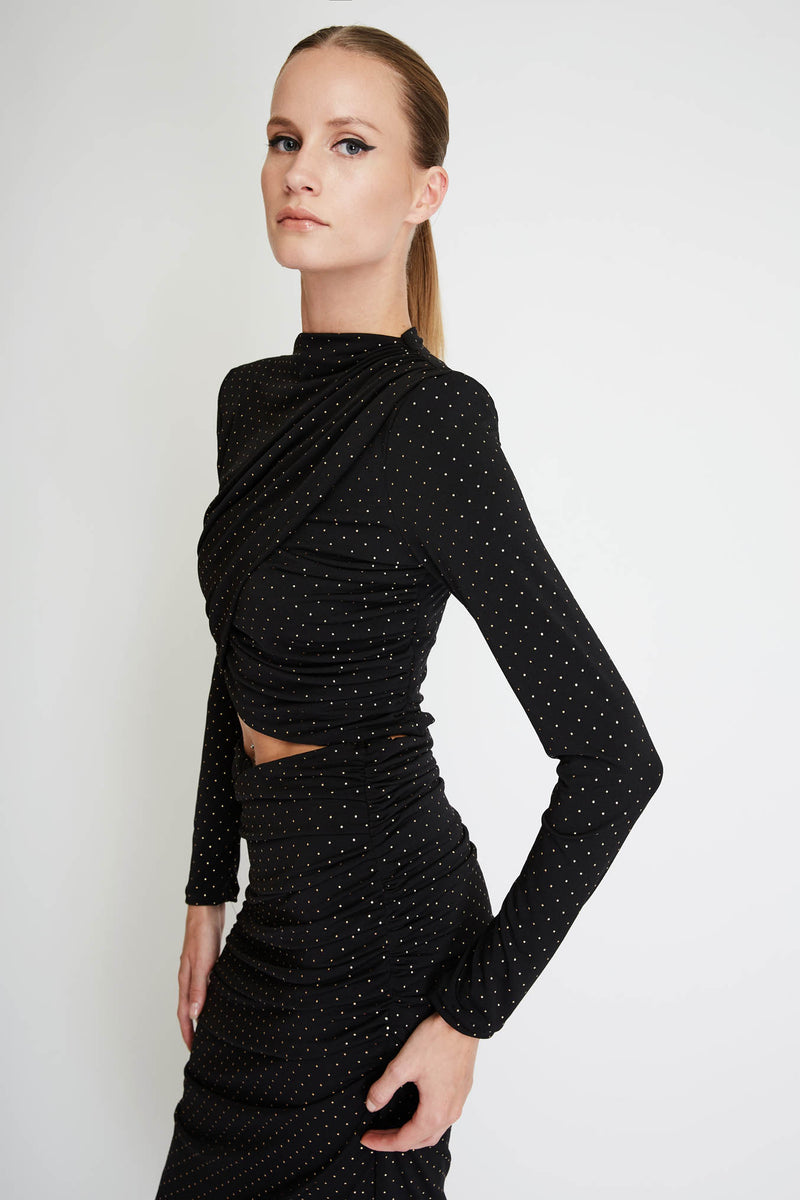 Set Top & Skirt with Gold Sequins