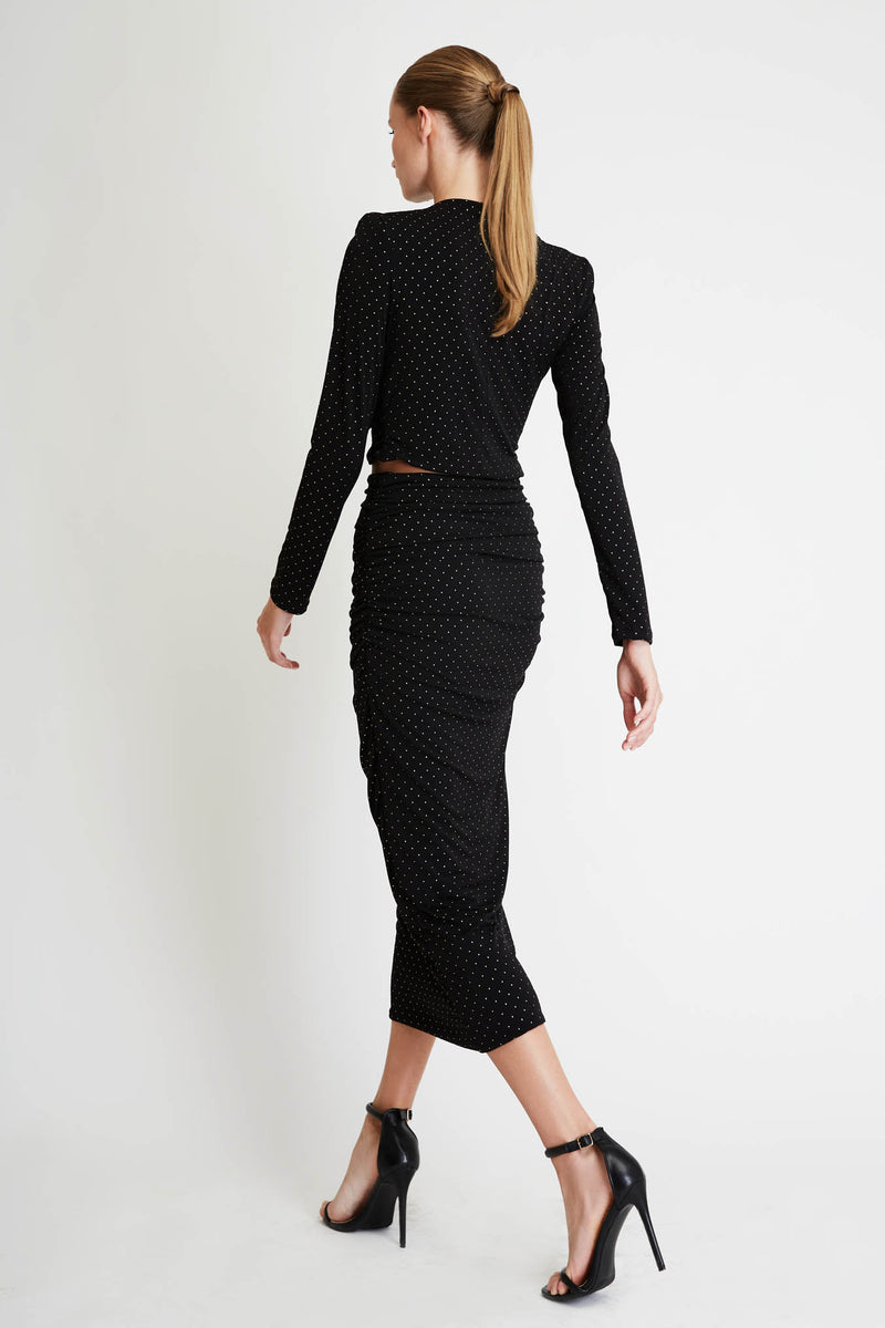 Set Top & Skirt with Gold Sequins