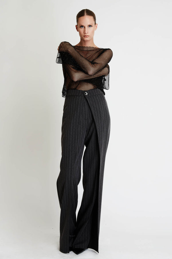 Envelope Trousers in Shiny Stripes