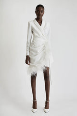 Tailored Blazer Dress with Feathers