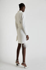 Tailored Blazer Dress with Feathers