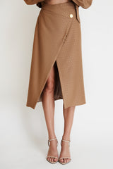 Envelope Midi Skirt with Gold