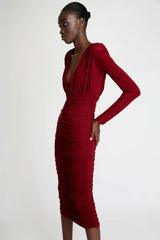 Bordeaux Dress with Folds