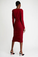 Bordeaux Dress with Folds