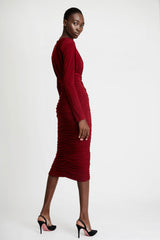 Bordeaux Dress with Folds