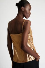 Metallic Georgette Top in Gold